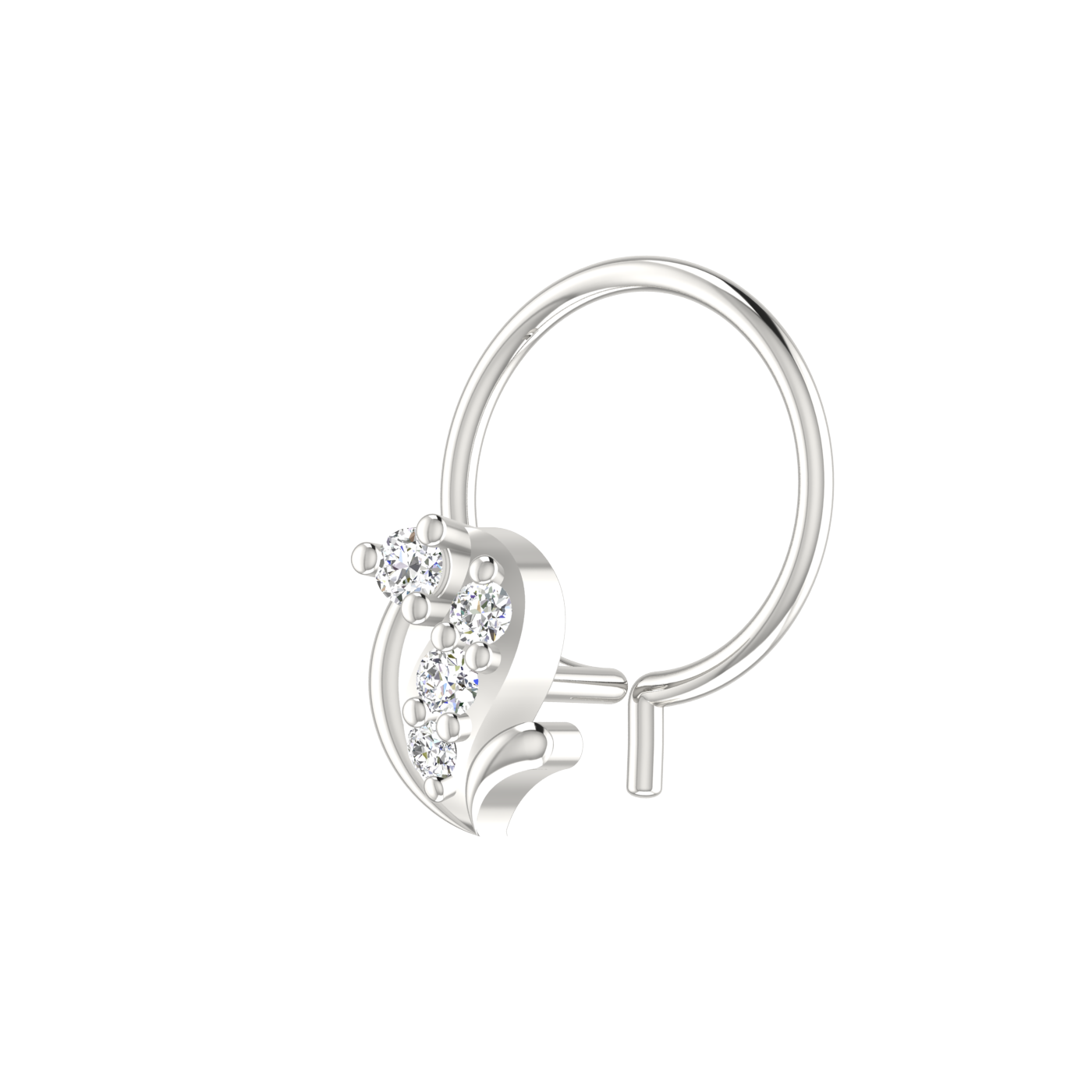 0.048 Carat Lab Grown Diamond Floral Nose Pin.
