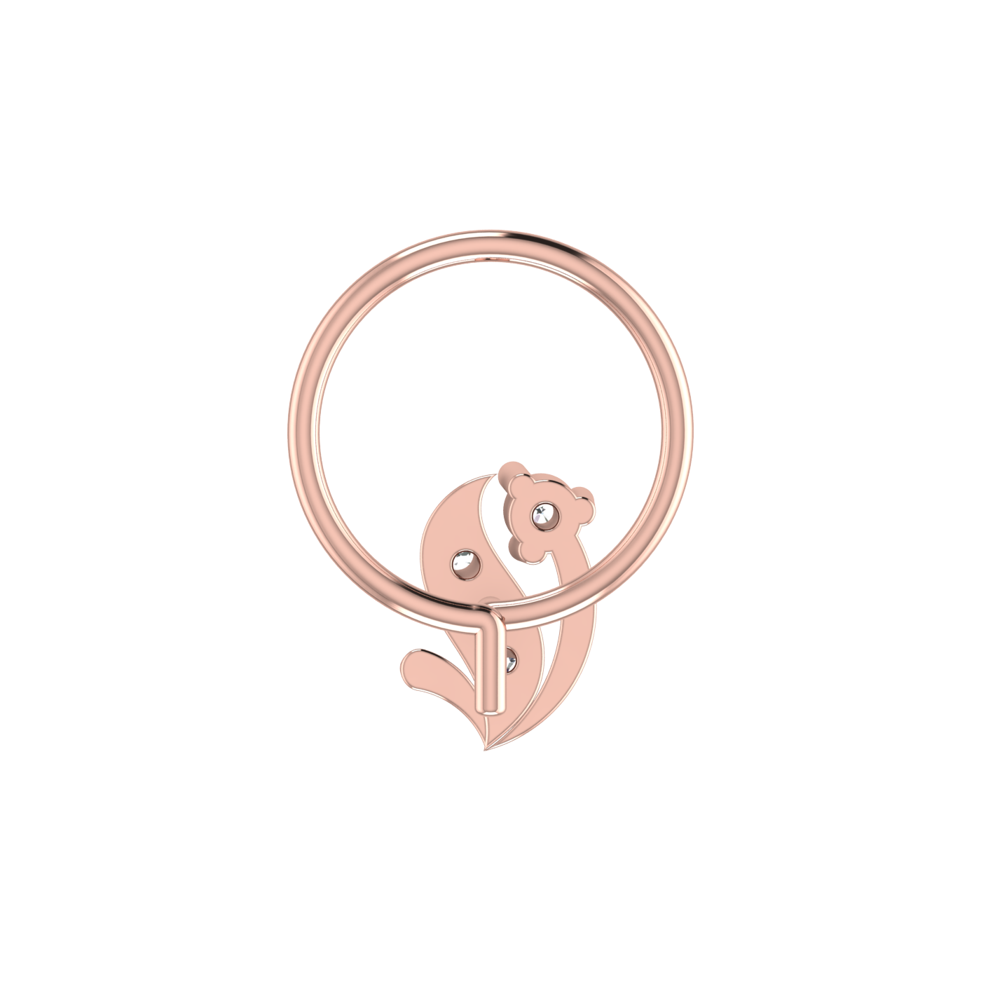 0.048 Carat Lab Grown Diamond Floral Nose Pin.