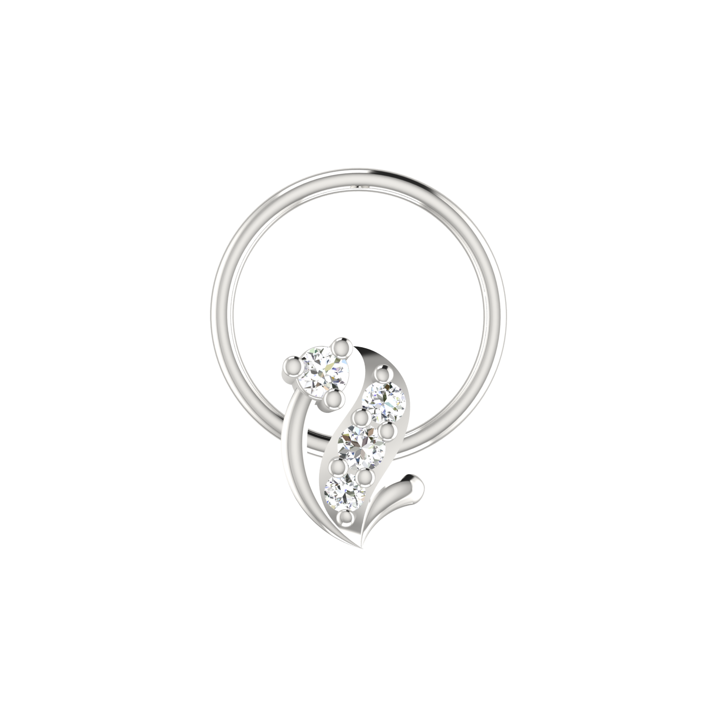 0.048 Carat Lab Grown Diamond Floral Nose Pin.