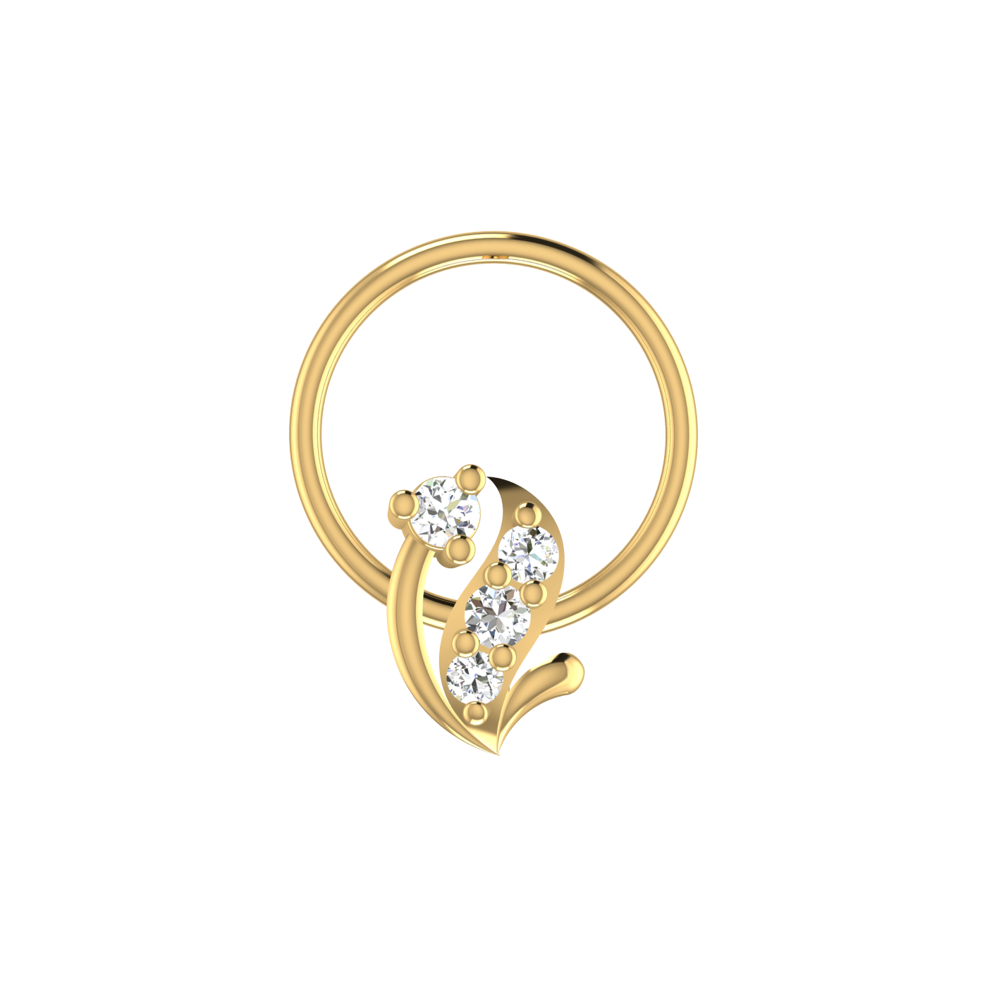 0.048 Carat Lab Grown Diamond Floral Nose Pin.