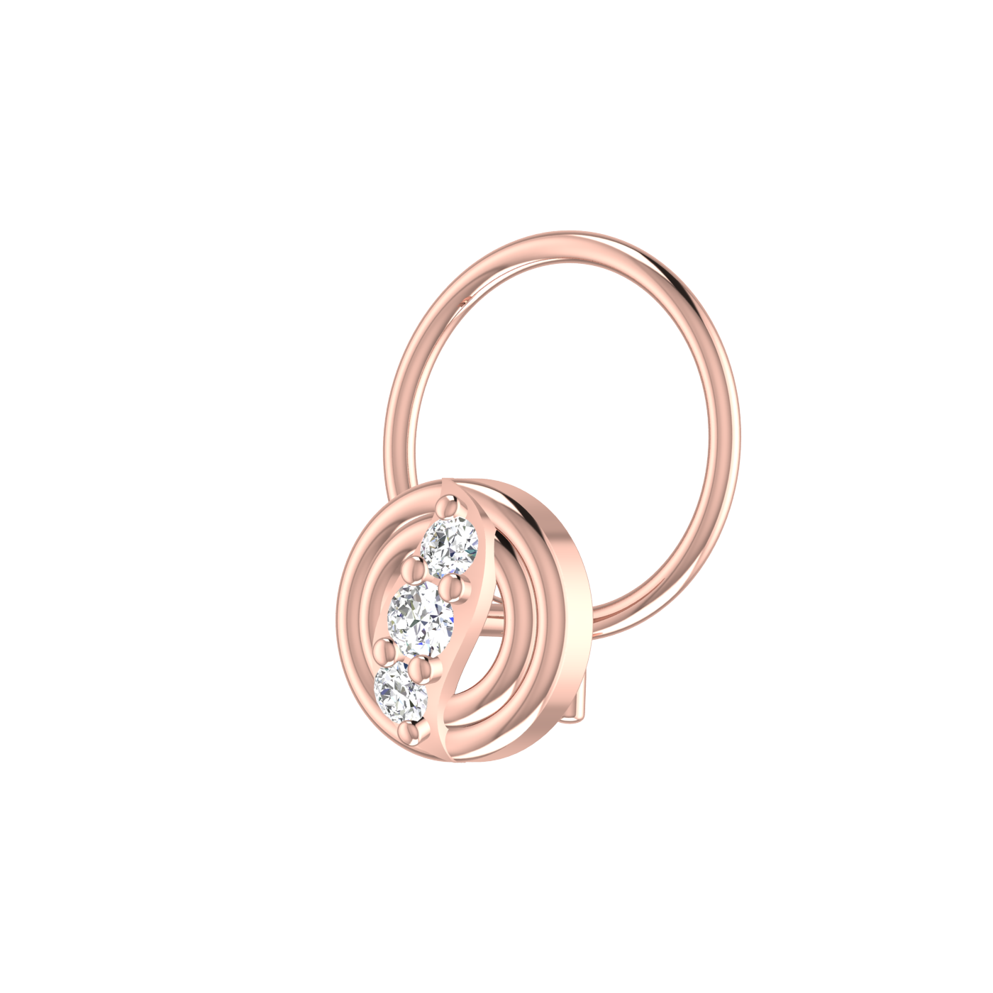 0.046 CT Lab Diamond Contemporary Nose Pin.