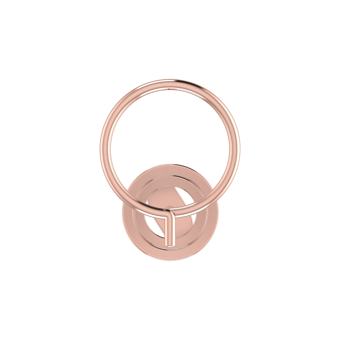 14K Gold Concentric Circle Design 0.046ct Natural Diamond Nose Pin