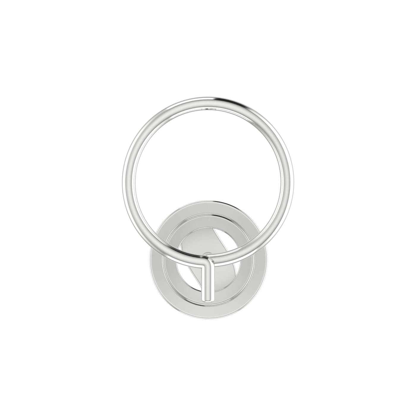 14K Gold Concentric Circle Design 0.046ct Natural Diamond Nose Pin