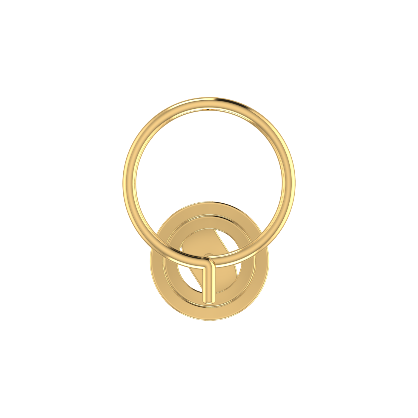 14K Gold Concentric Circle Design 0.046ct Natural Diamond Nose Pin