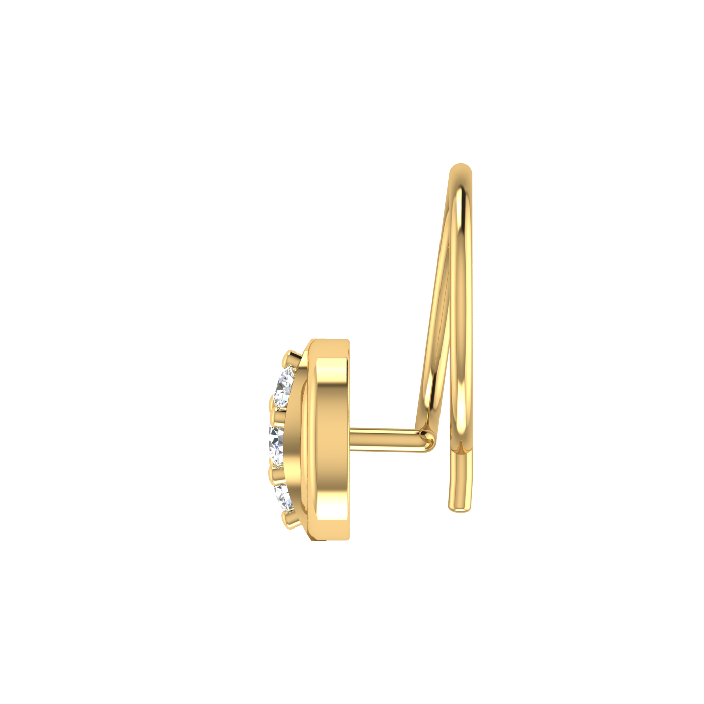 0.046 CT Lab Diamond Contemporary Nose Pin.