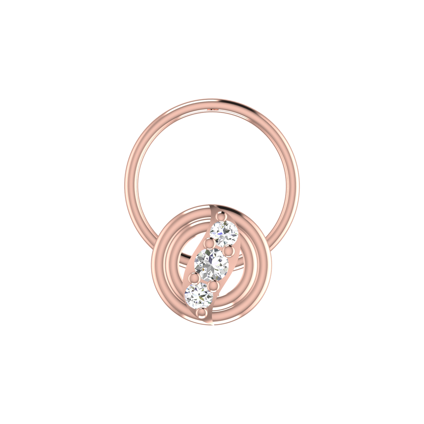 0.046 CT Lab Diamond Contemporary Nose Pin.