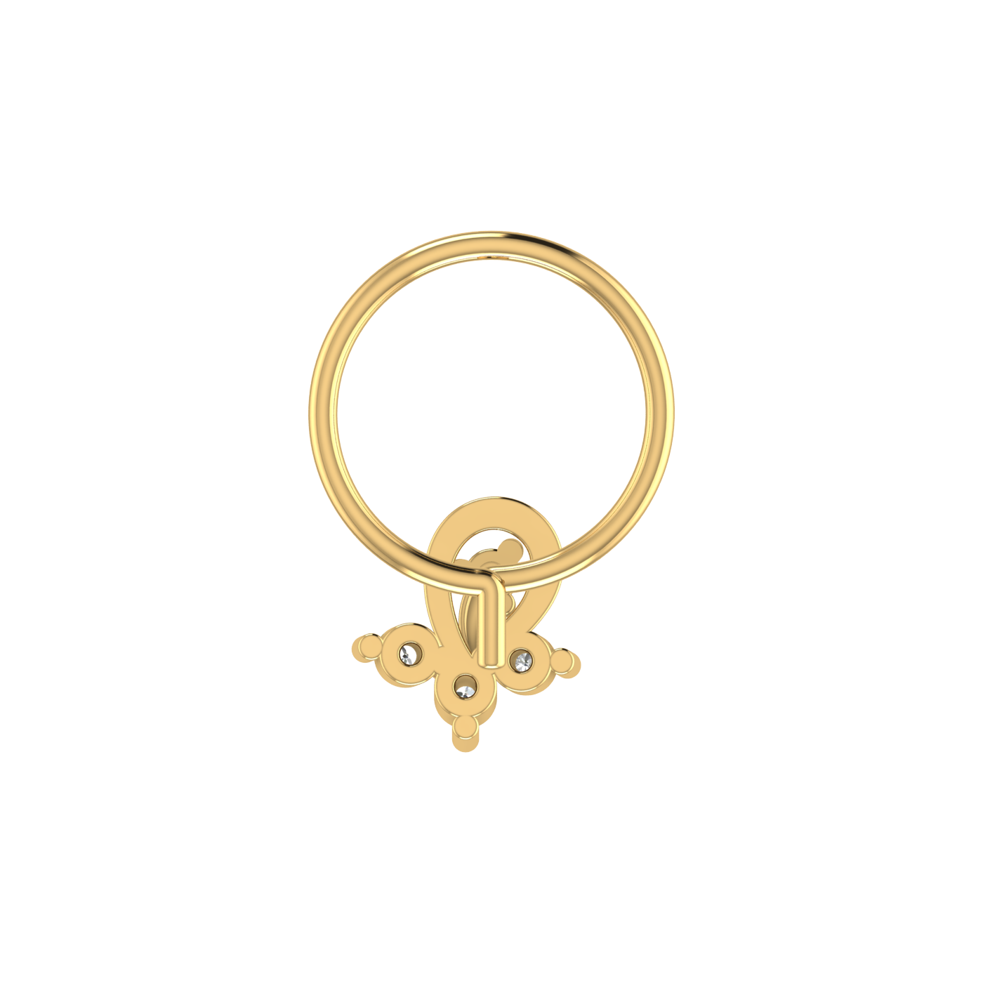 0.055 Carat Lab Grown Diamond Cluster Nose Pin.