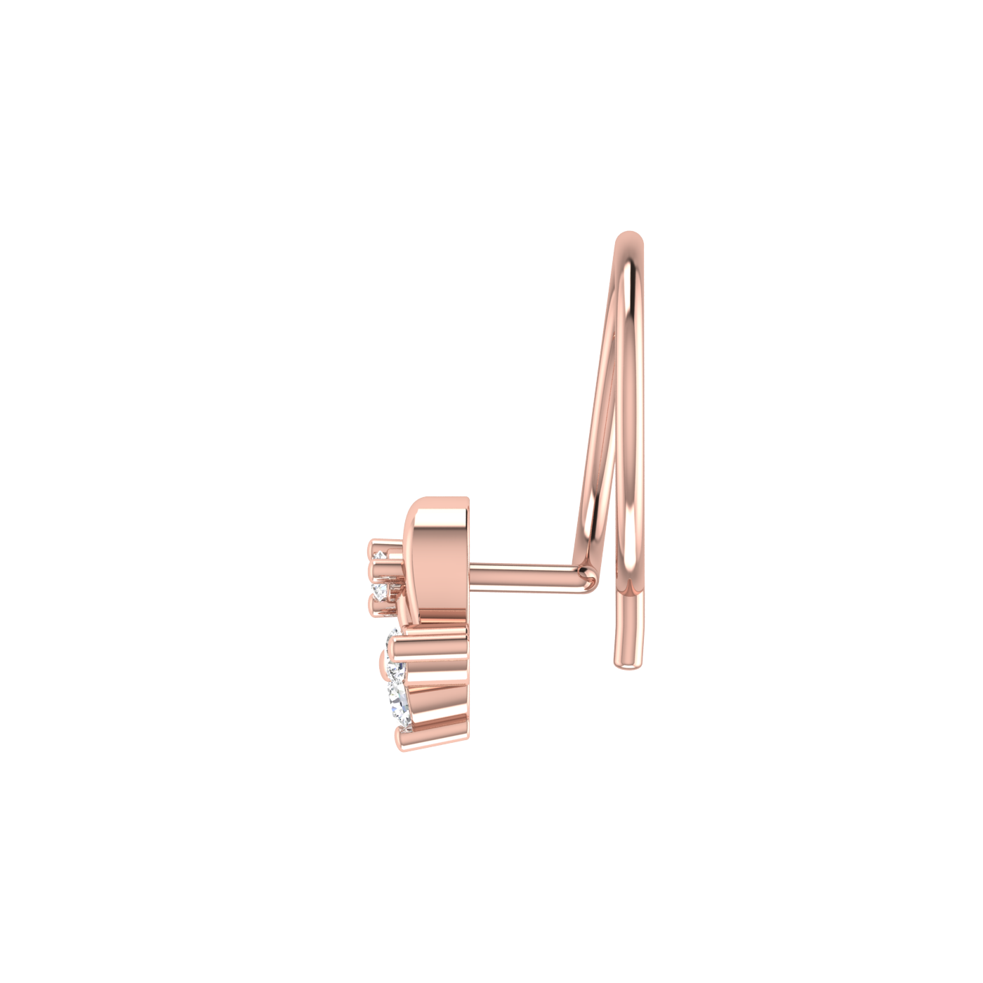 0.055 Carat Lab Grown Diamond Cluster Nose Pin.