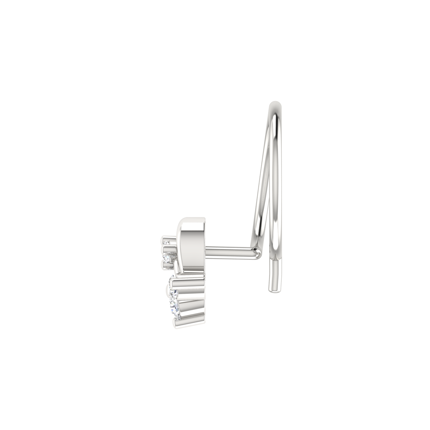 0.055 Carat Lab Grown Diamond Cluster Nose Pin.