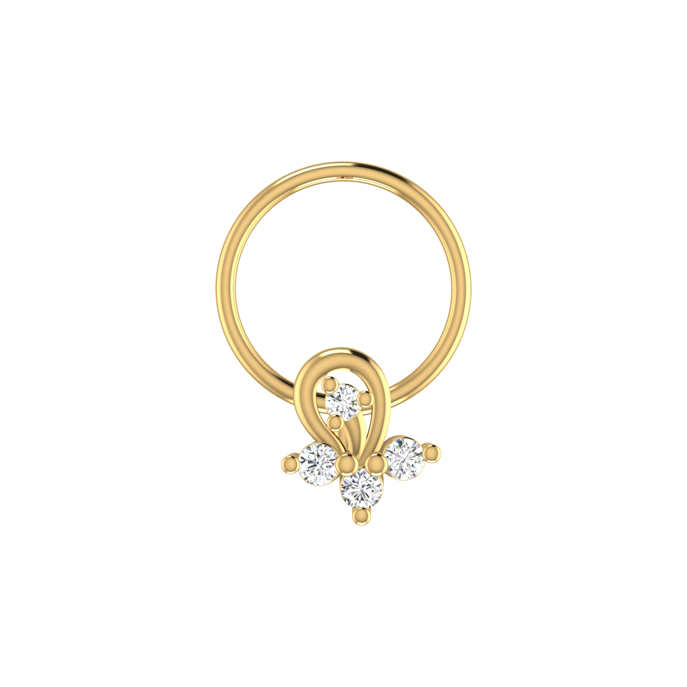 0.055 Carat Lab Grown Diamond Cluster Nose Pin.