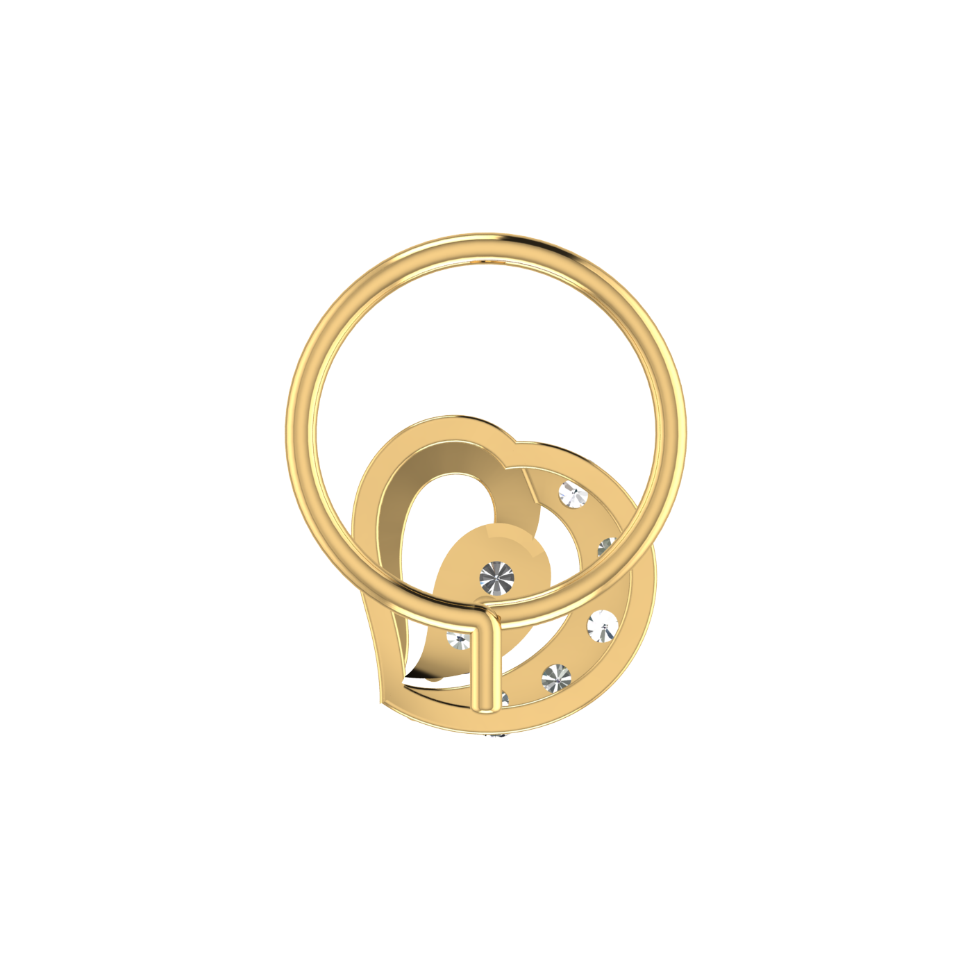 14K Gold Teardrop Curve Design 0.09ct Natural Diamond Nose Pin