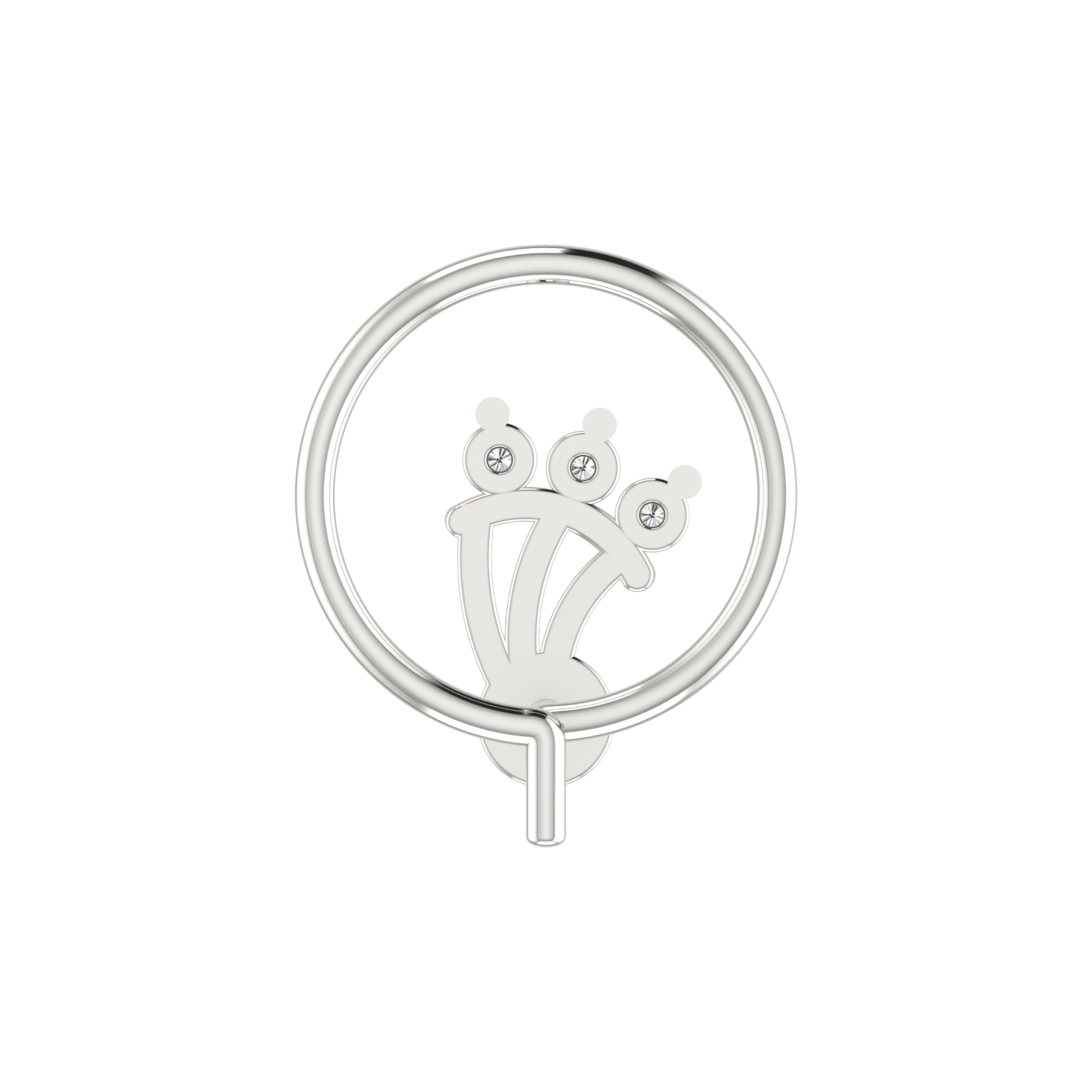 14K Gold Floral Tiara Design 0.04ct Natural Diamond Nose Pin