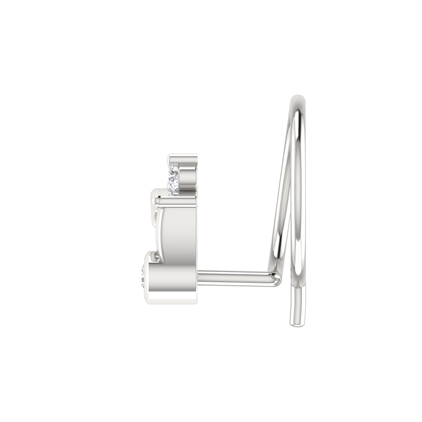 14K Gold Floral Tiara Design 0.04ct Natural Diamond Nose Pin