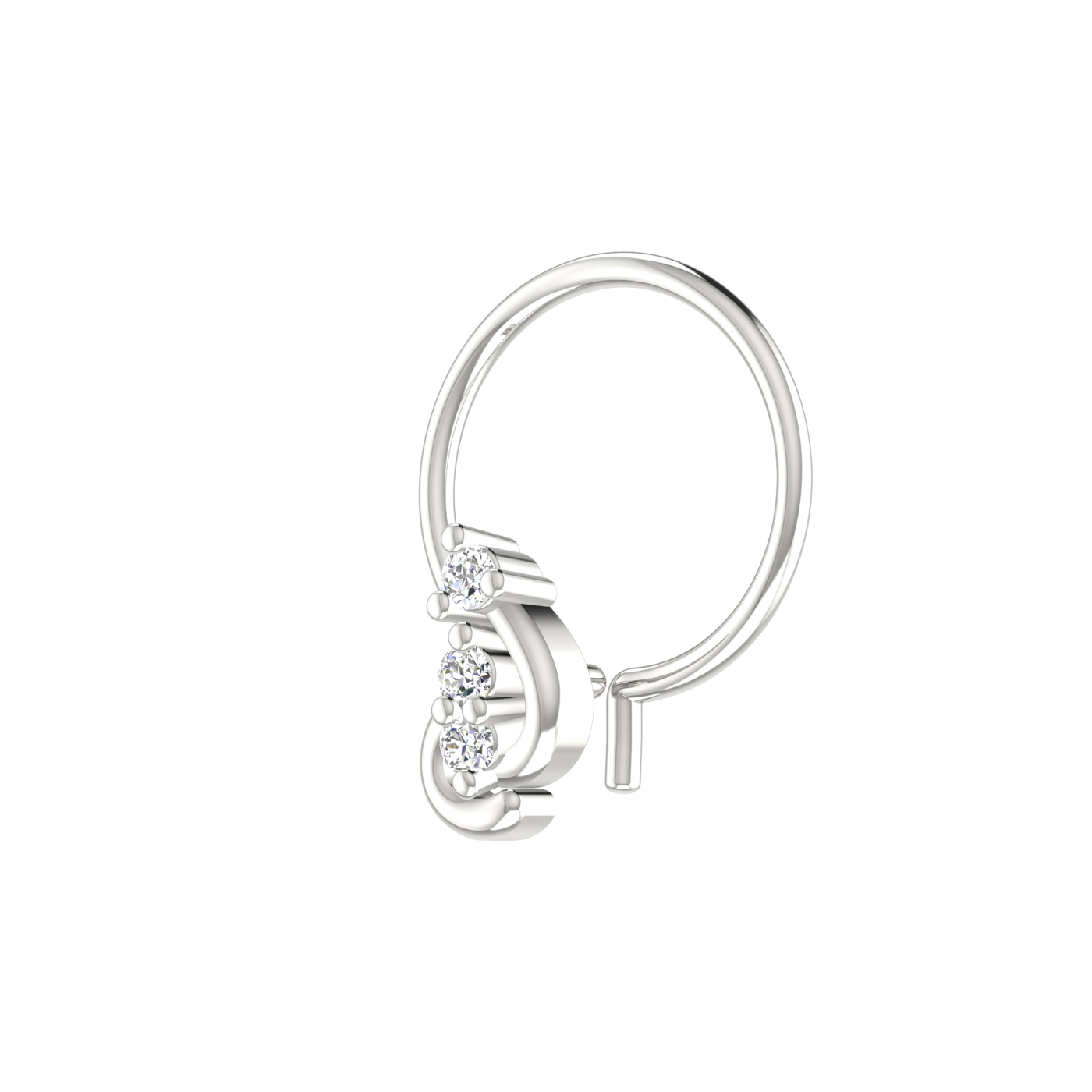 0.026 Carat Lab Grown Diamond Spiral Nose Pin.