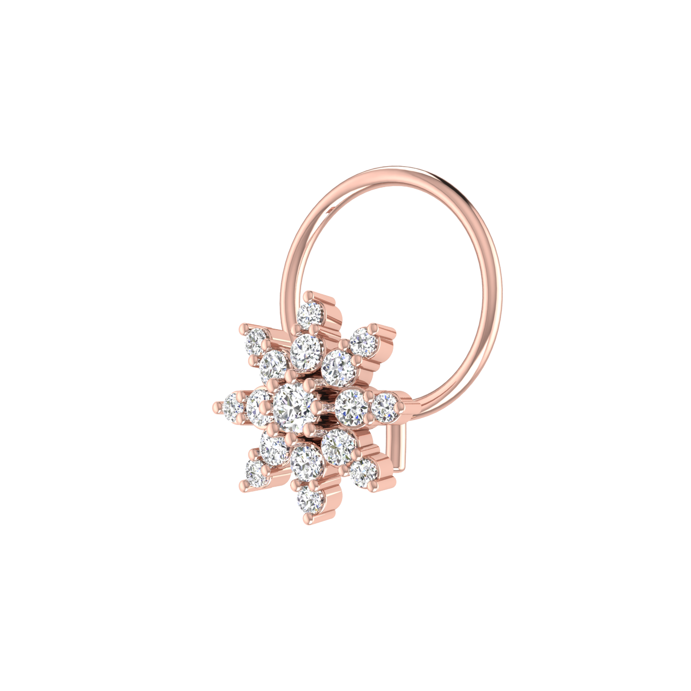 0.10 Ct Lab Grown Diamond Starburst Nose Pin