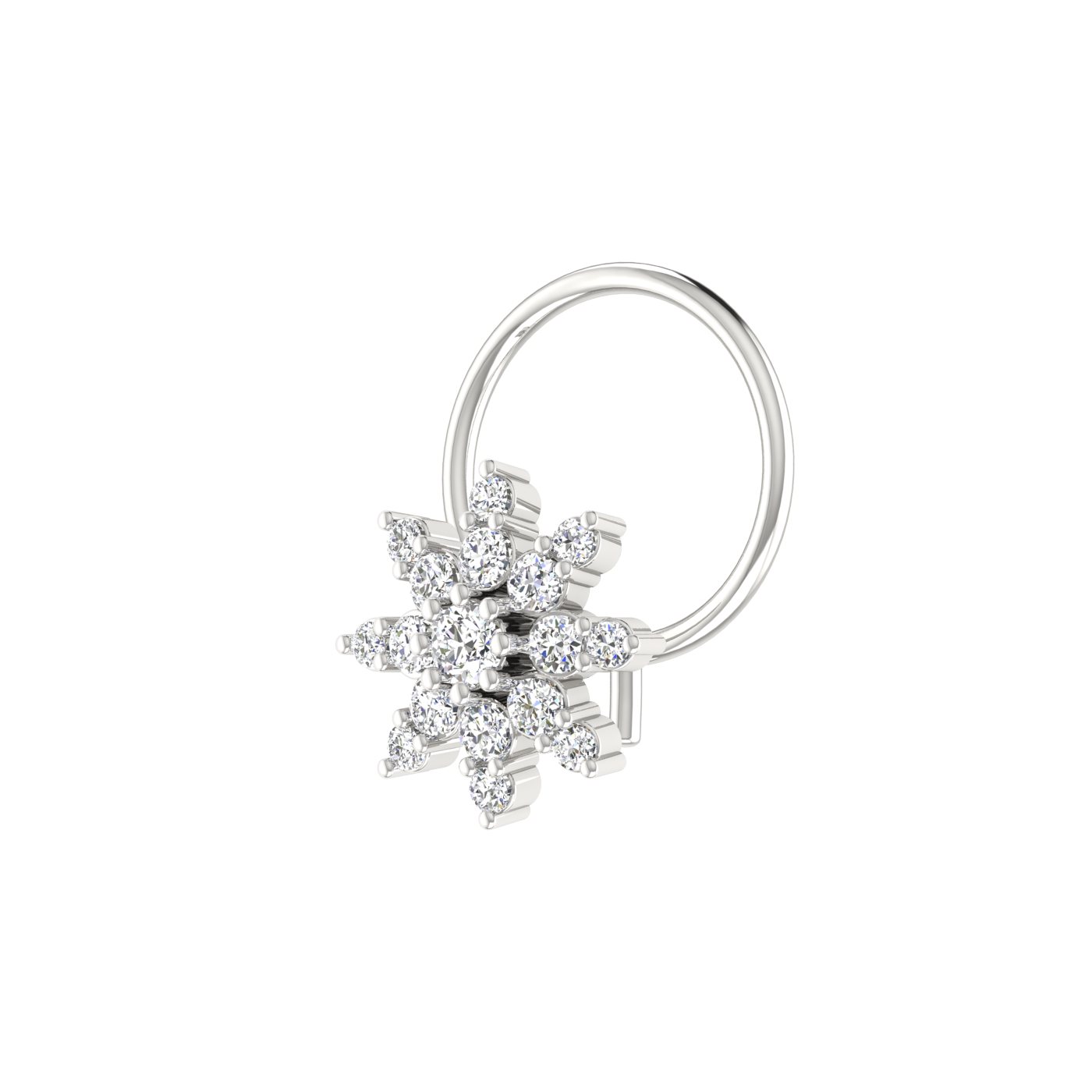 0.10 Ct Lab Grown Diamond Starburst Nose Pin