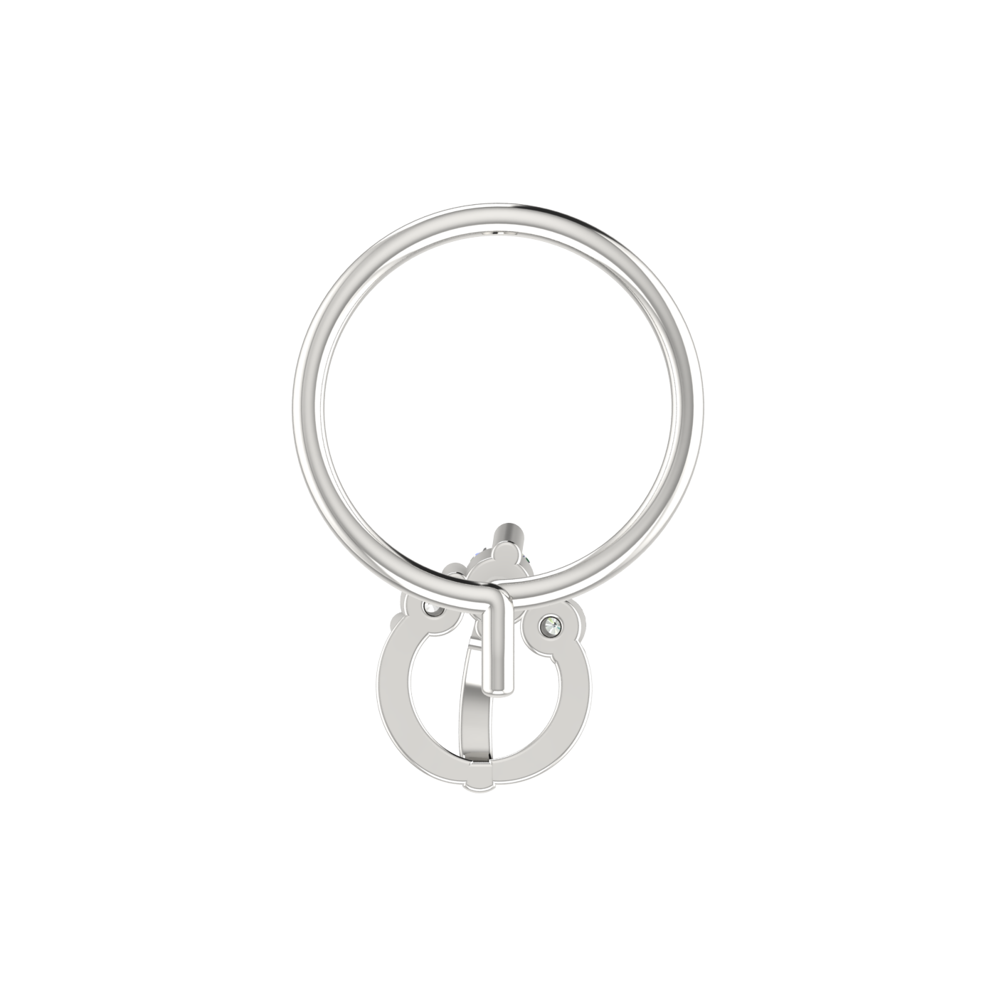 14K Gold Double Arch Design 0.035ct Natural Diamond Nose Pin