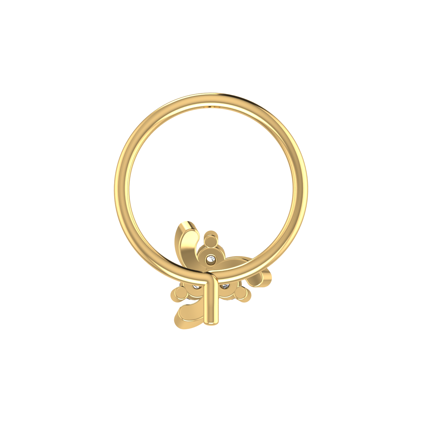 0.03 Carat Lab Grown Diamond Floral Nose Pin.