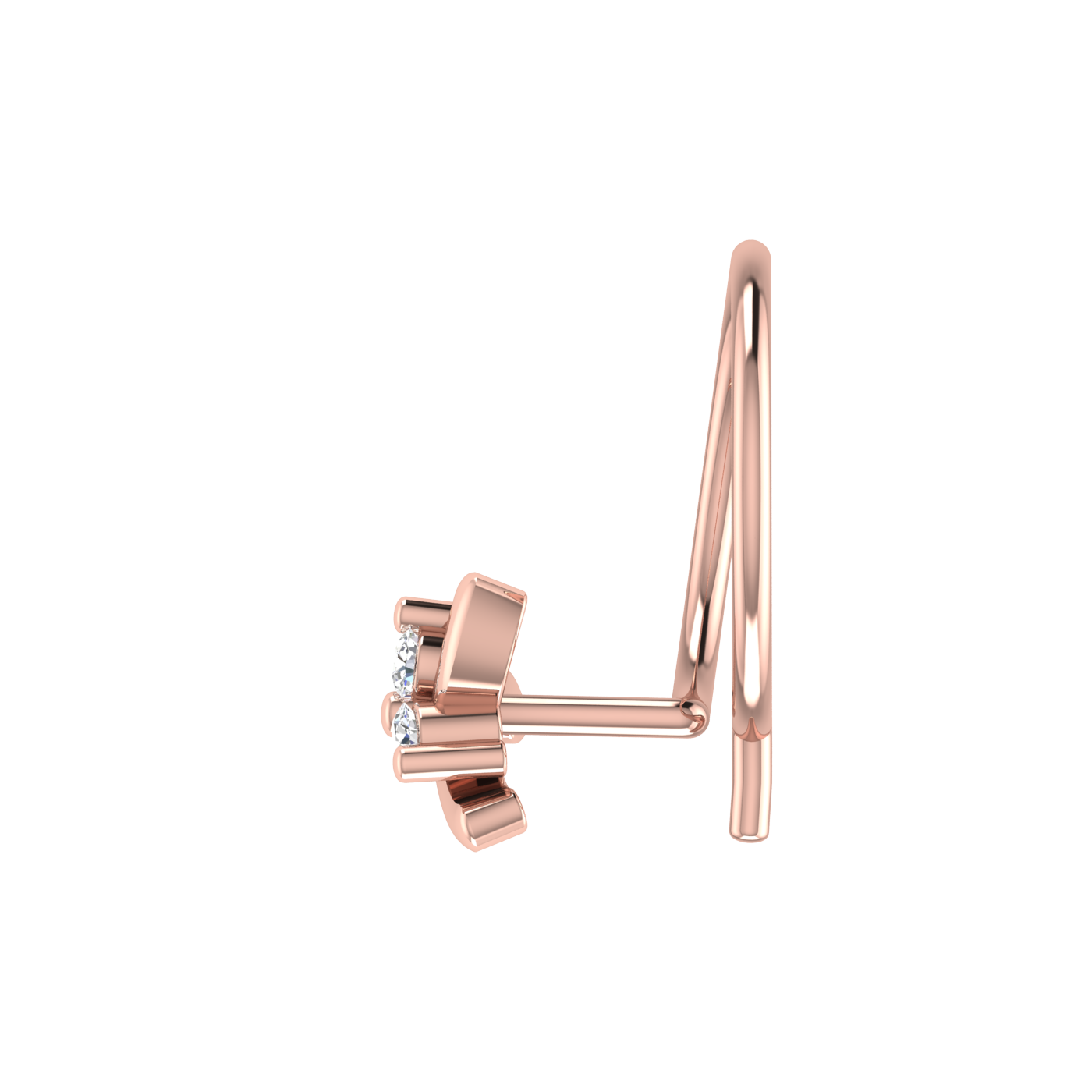 0.03 Carat Lab Grown Diamond Floral Nose Pin.