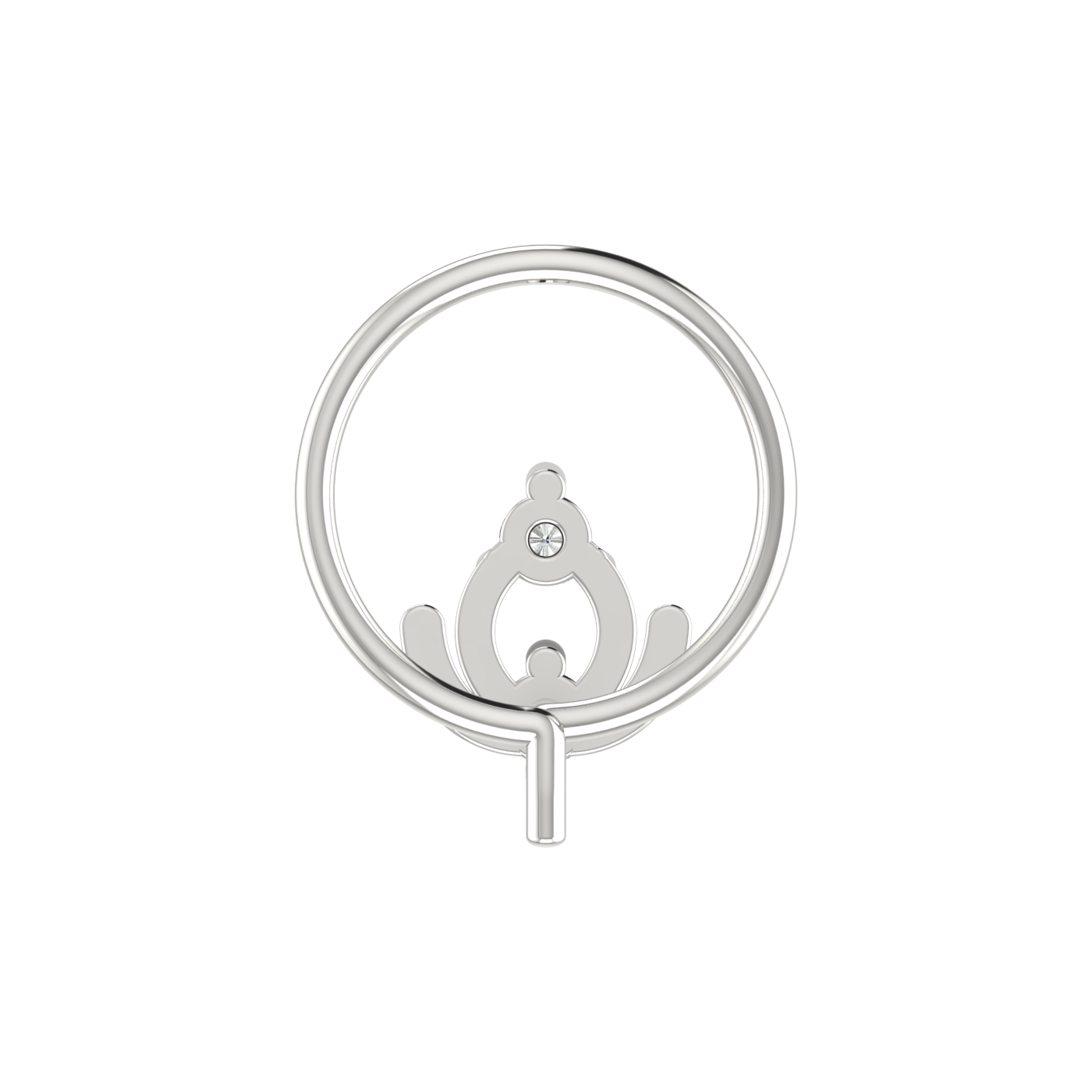 14K Gold Regal Bloom Design 0.036ct Natural Diamond Nose Pin