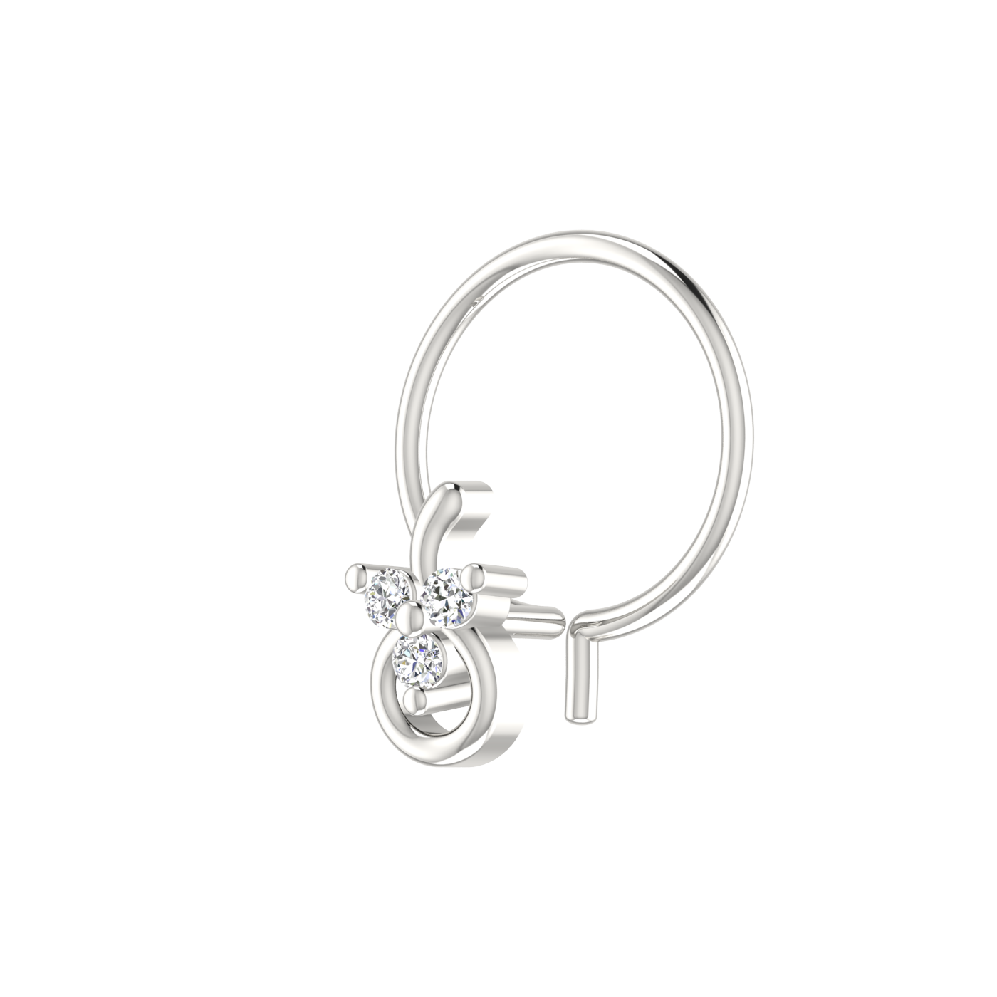 0.03 Carat Lab Grown Diamond Infinity Nose Pin.