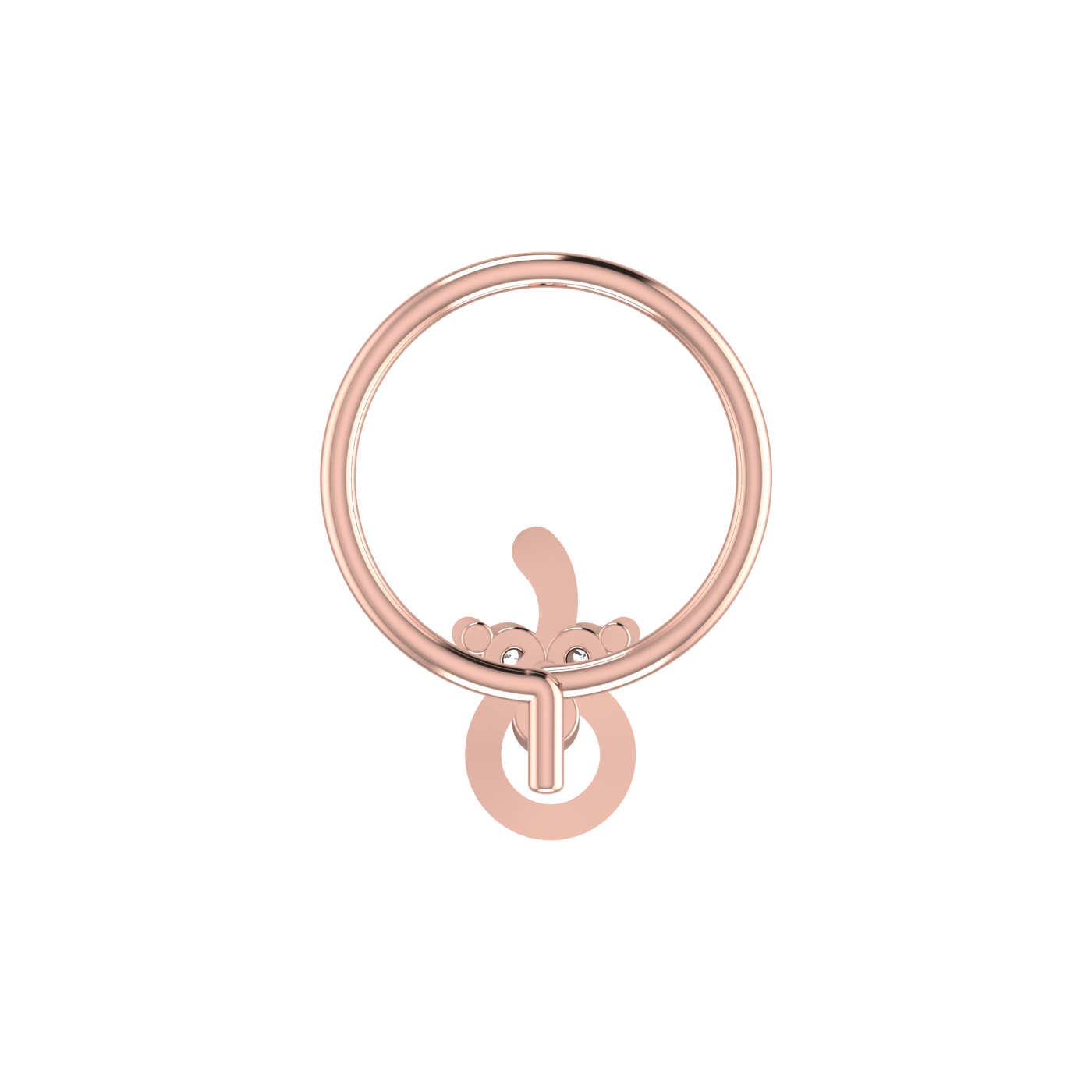 0.03 Carat Lab Grown Diamond Infinity Nose Pin.