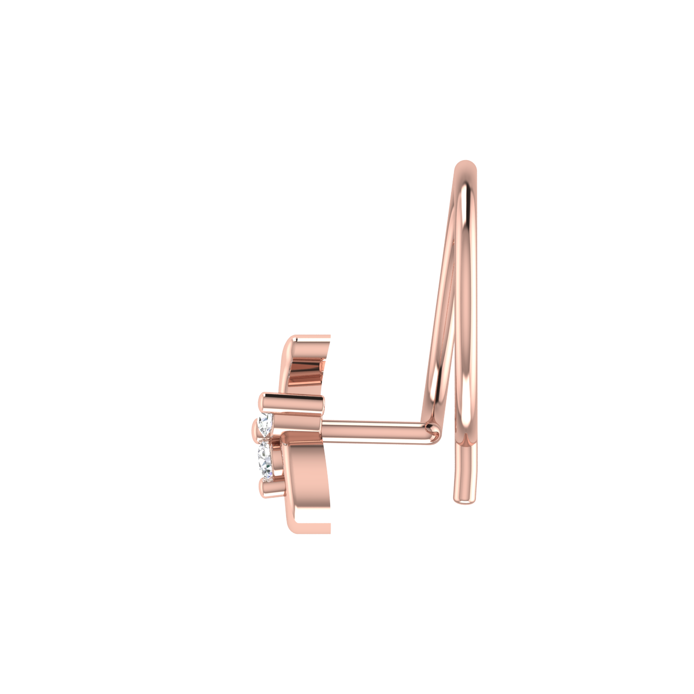 0.03 Carat Lab Grown Diamond Infinity Nose Pin.