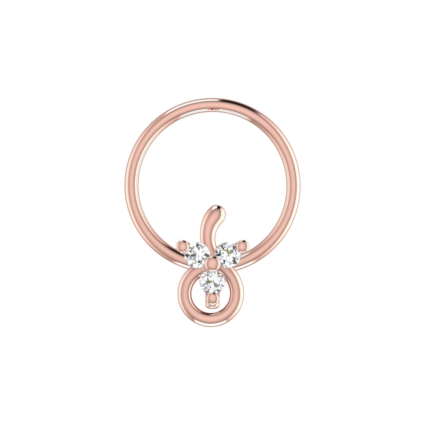 0.03 Carat Lab Grown Diamond Infinity Nose Pin.