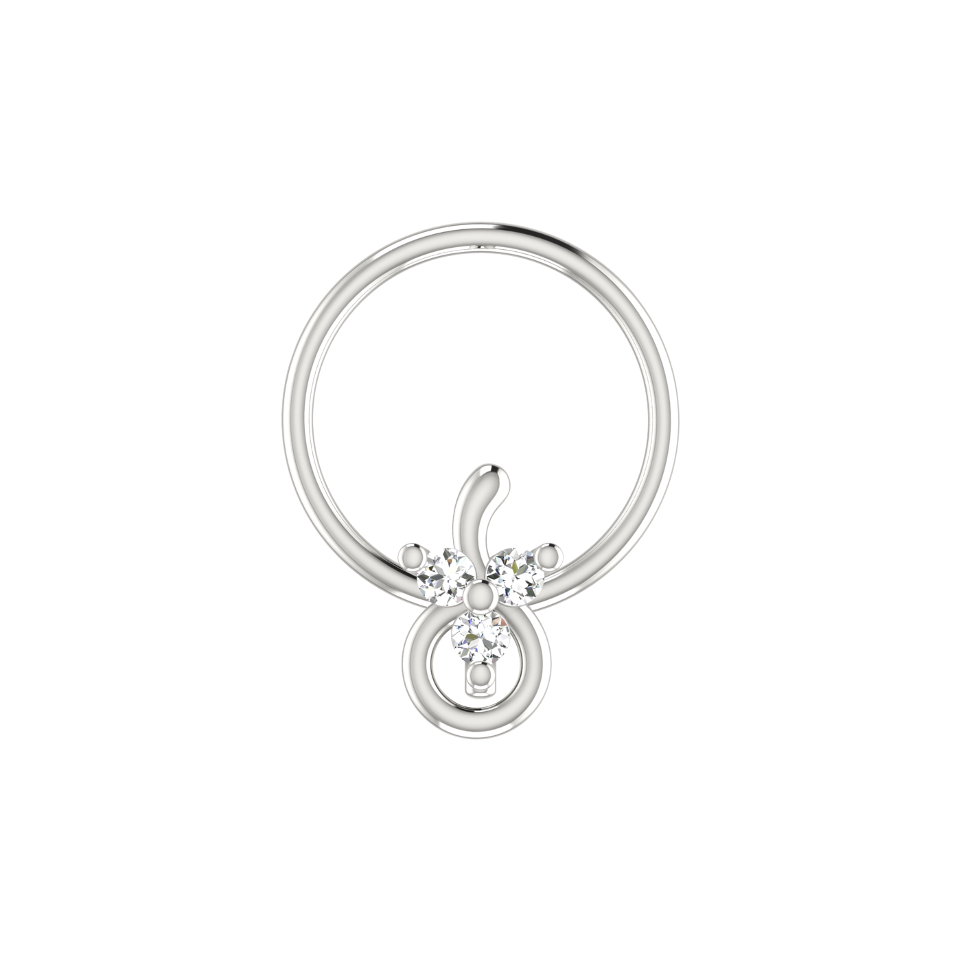0.03 Carat Lab Grown Diamond Infinity Nose Pin.