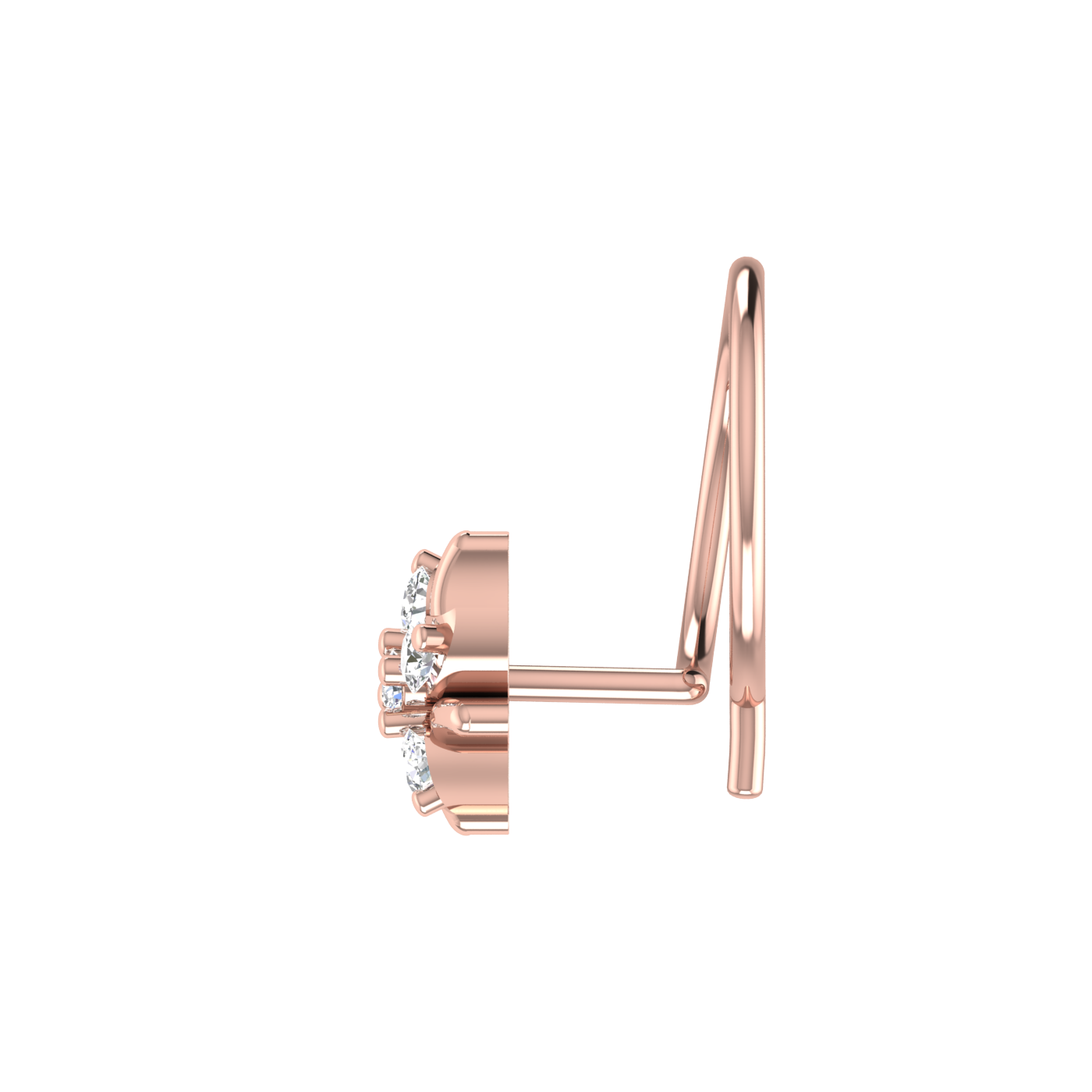 0.06 Carat Lab Grown Diamond Cluster Nose Pin.