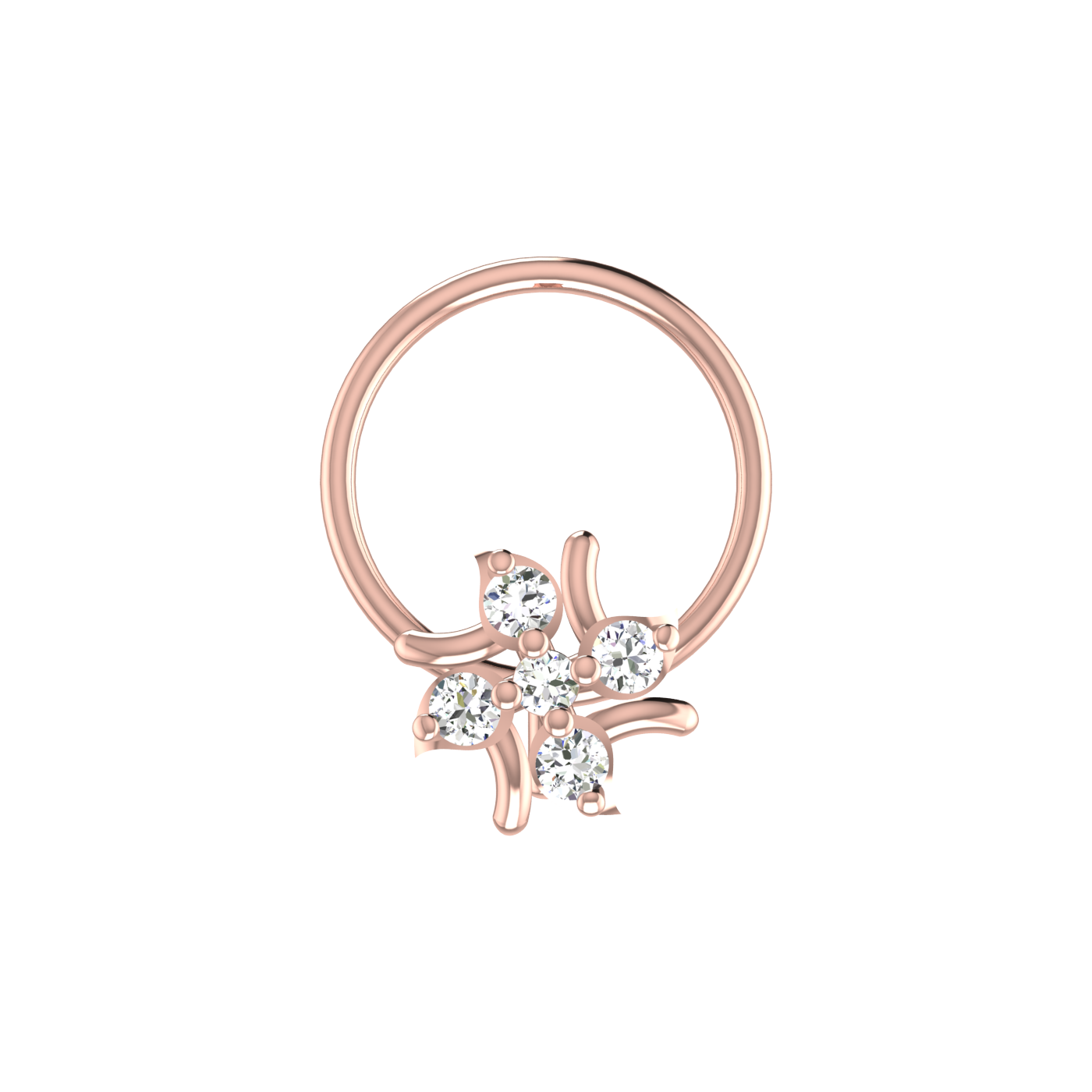 0.06 Carat Lab Grown Diamond Cluster Nose Pin.