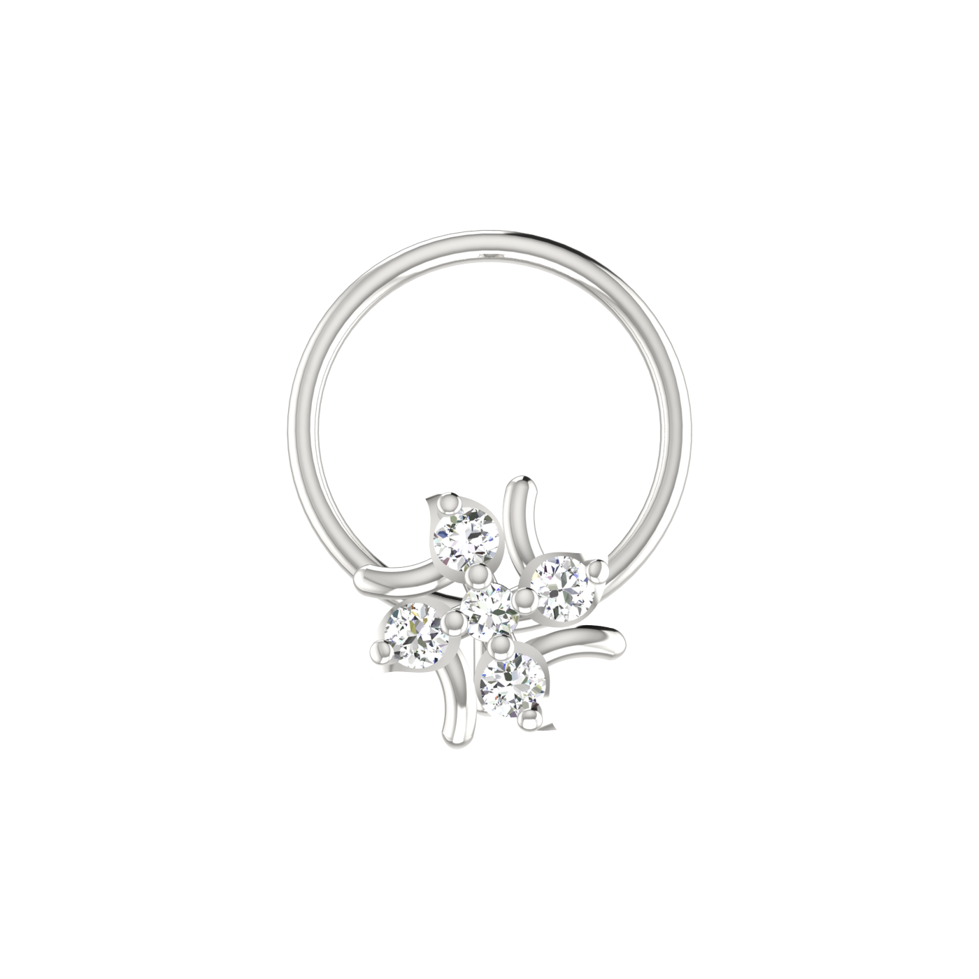 0.06 Carat Lab Grown Diamond Cluster Nose Pin.