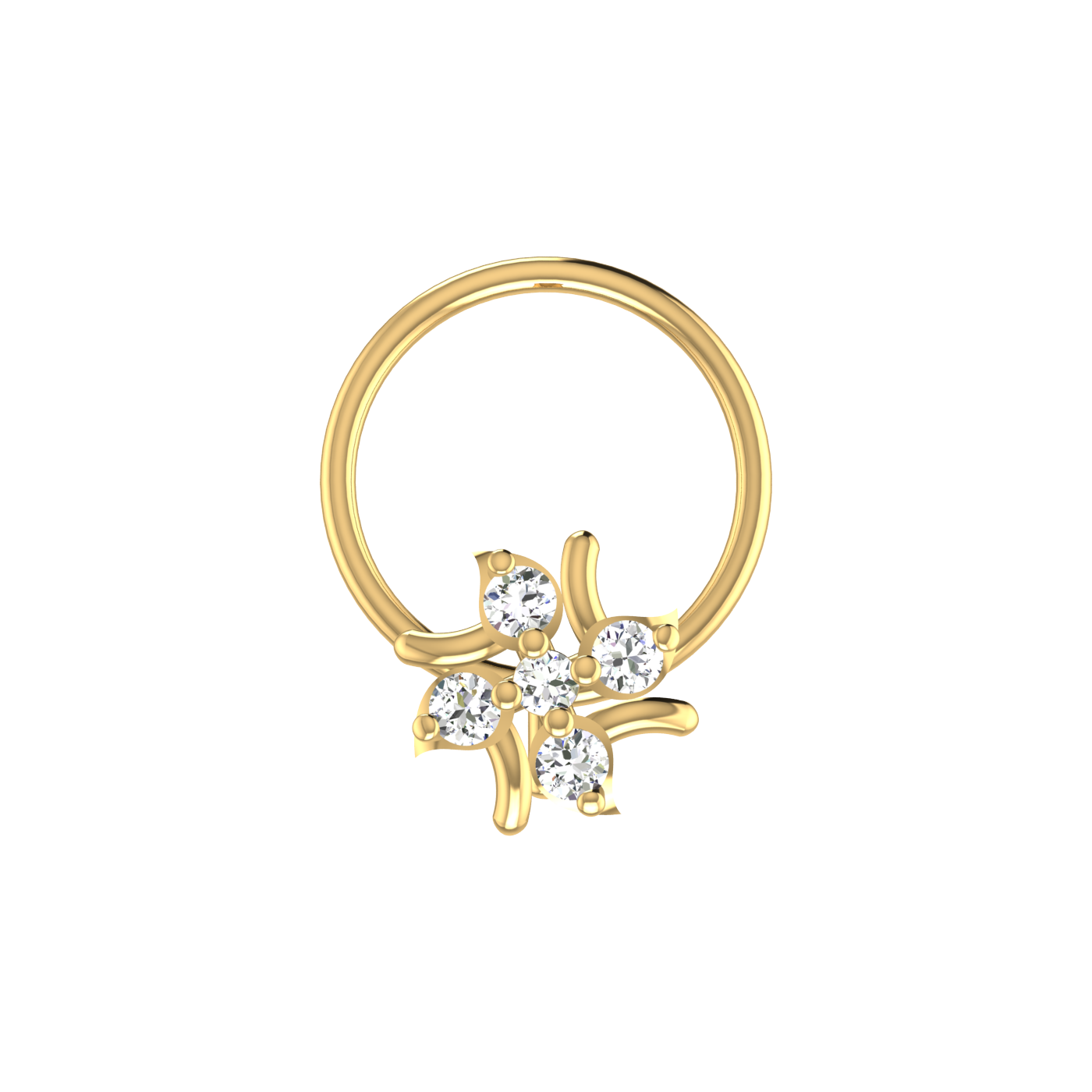 0.06 Carat Lab Grown Diamond Cluster Nose Pin.