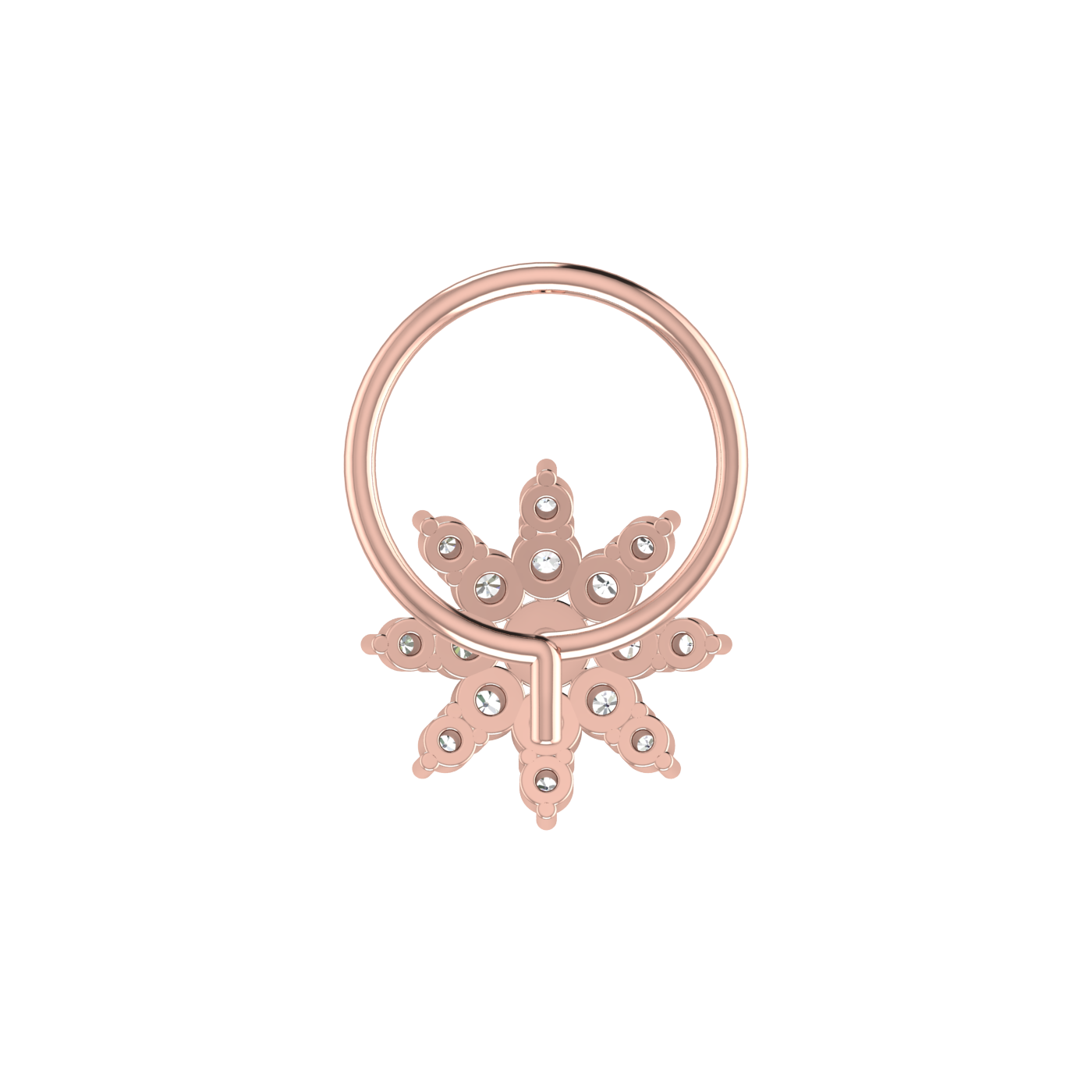 0.10 Ct Lab Grown Diamond Starburst Nose Pin