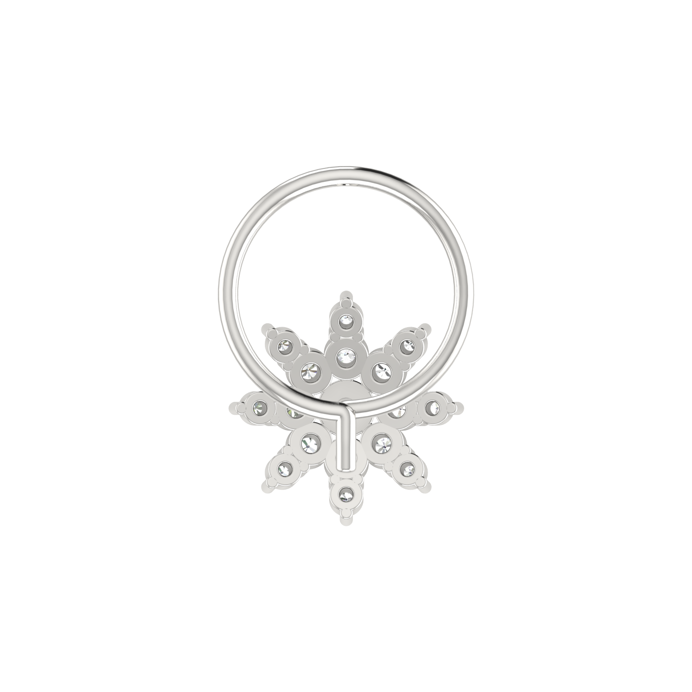 0.10 Ct Lab Grown Diamond Starburst Nose Pin