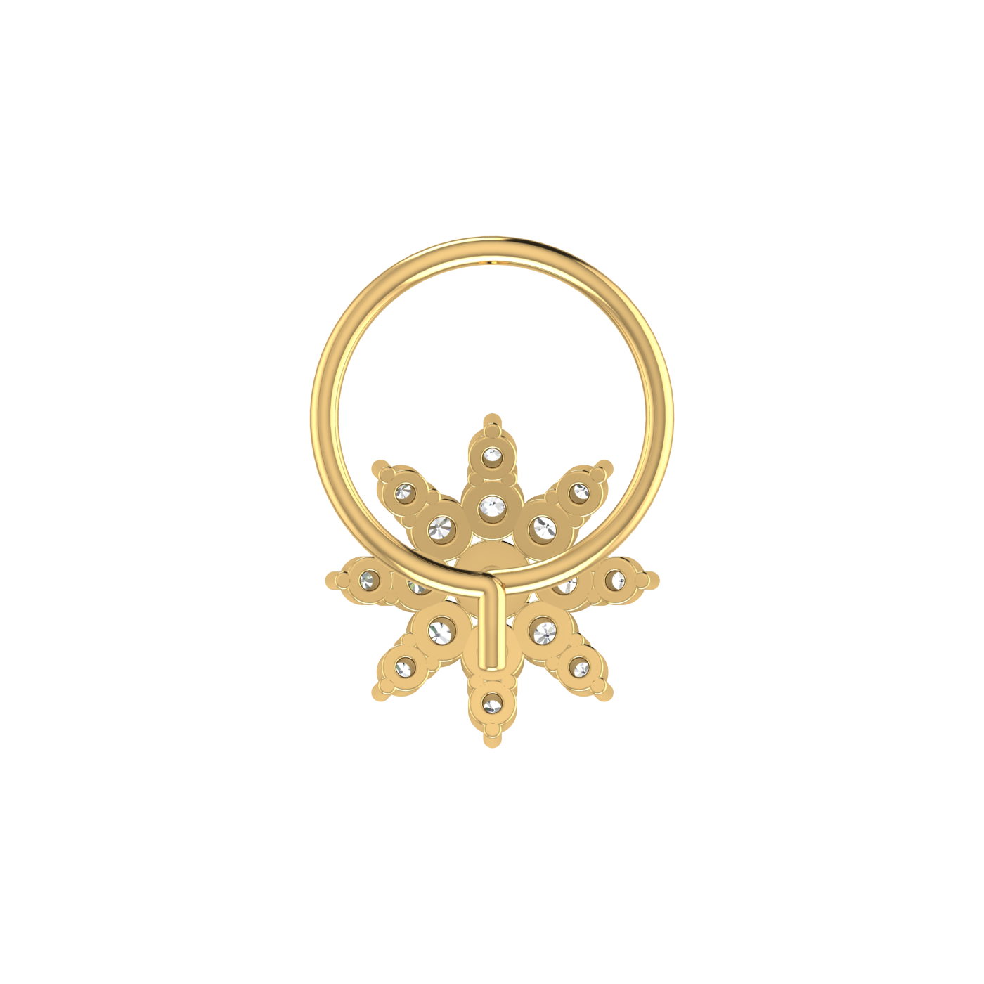 0.10 Ct Lab Grown Diamond Starburst Nose Pin