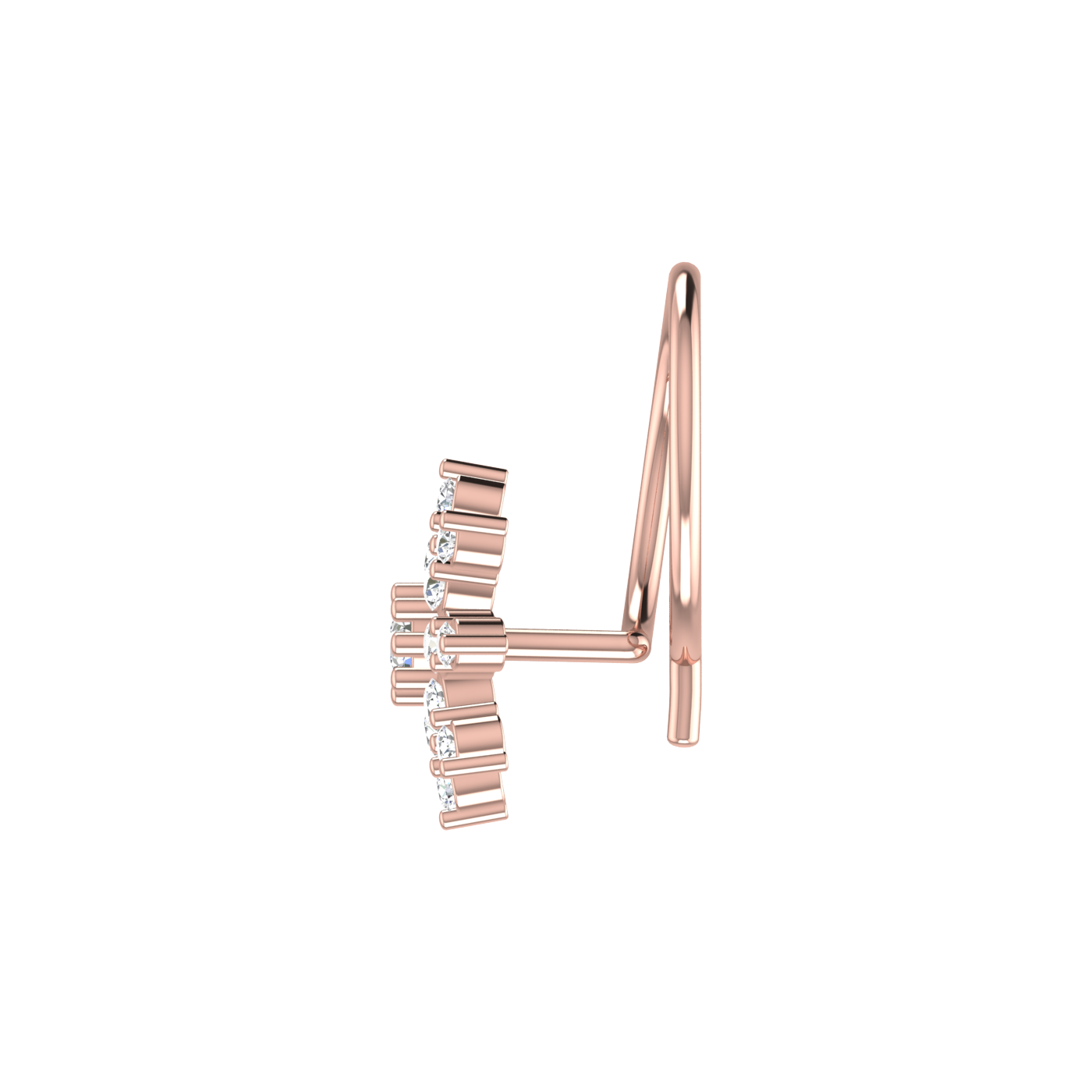 0.10 Ct Lab Grown Diamond Starburst Nose Pin