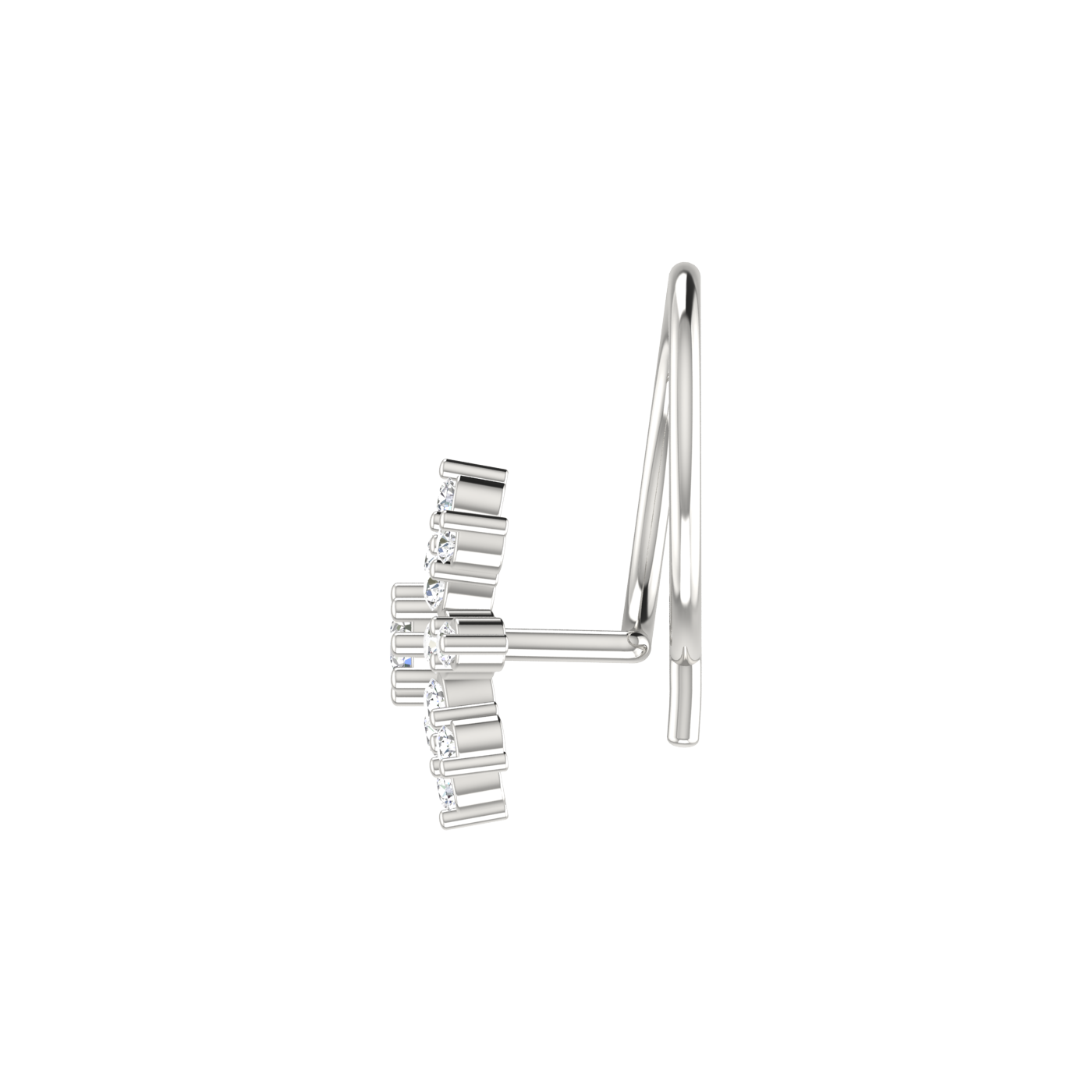 0.10 Ct Lab Grown Diamond Starburst Nose Pin