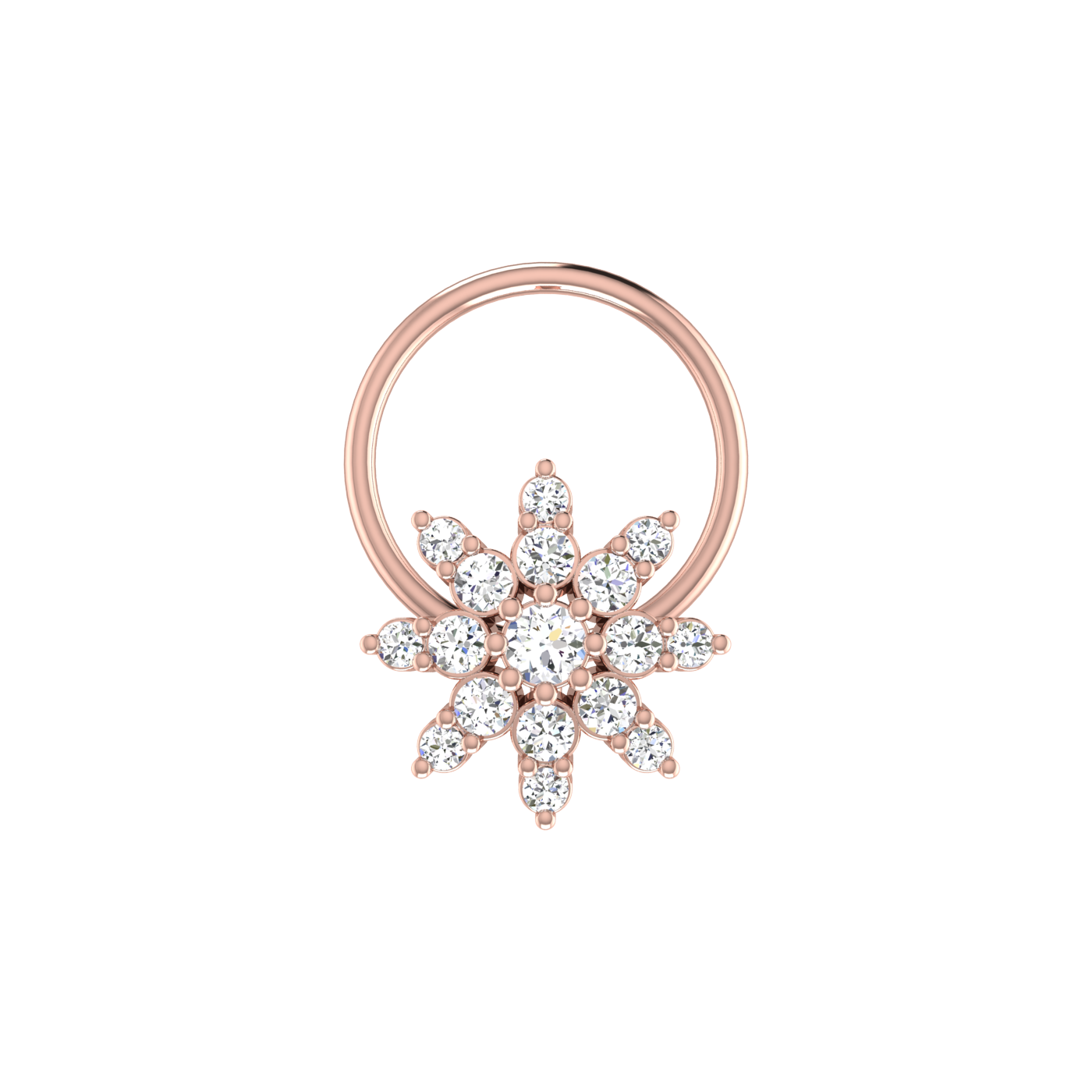 0.10 Ct Lab Grown Diamond Starburst Nose Pin