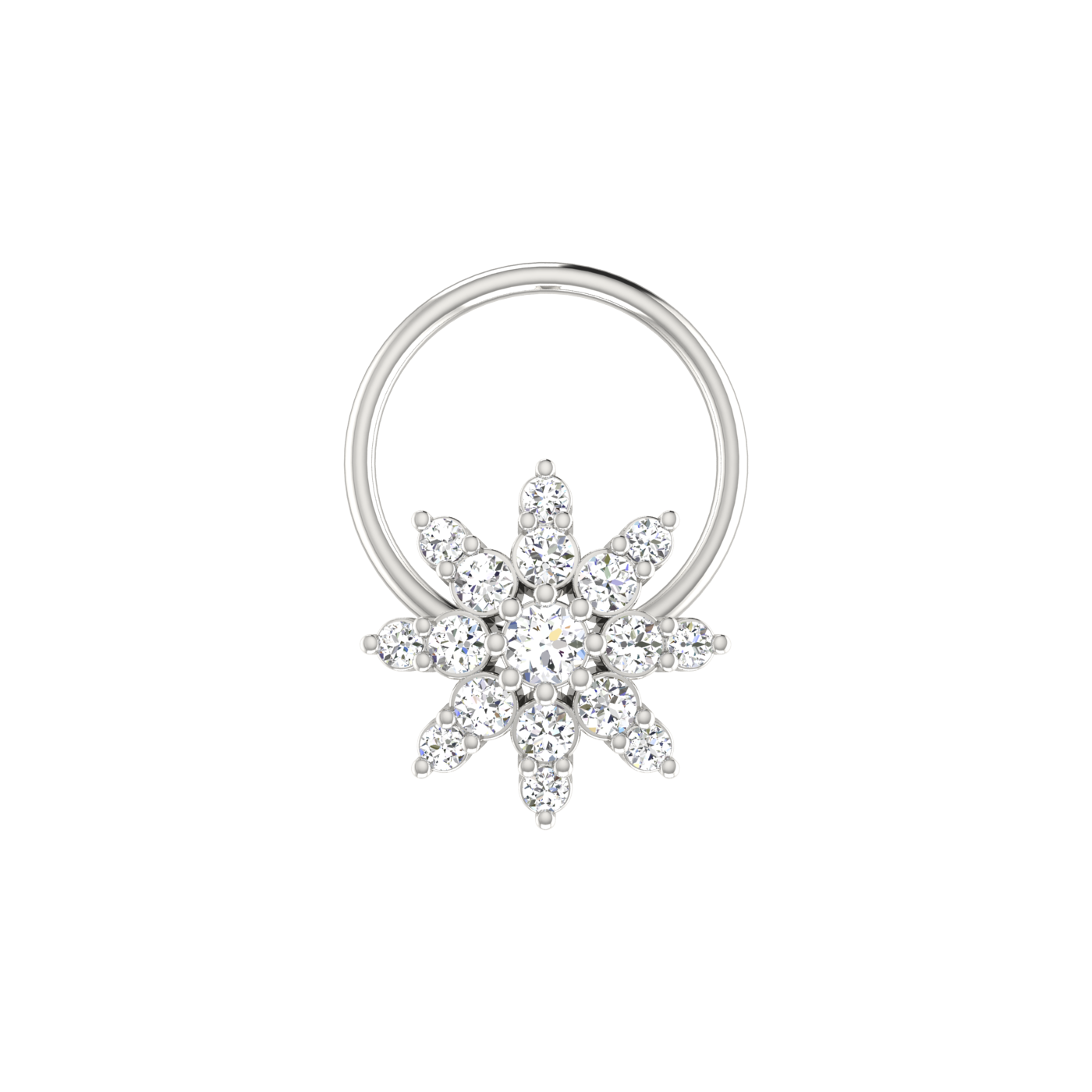 0.10 Ct Lab Grown Diamond Starburst Nose Pin