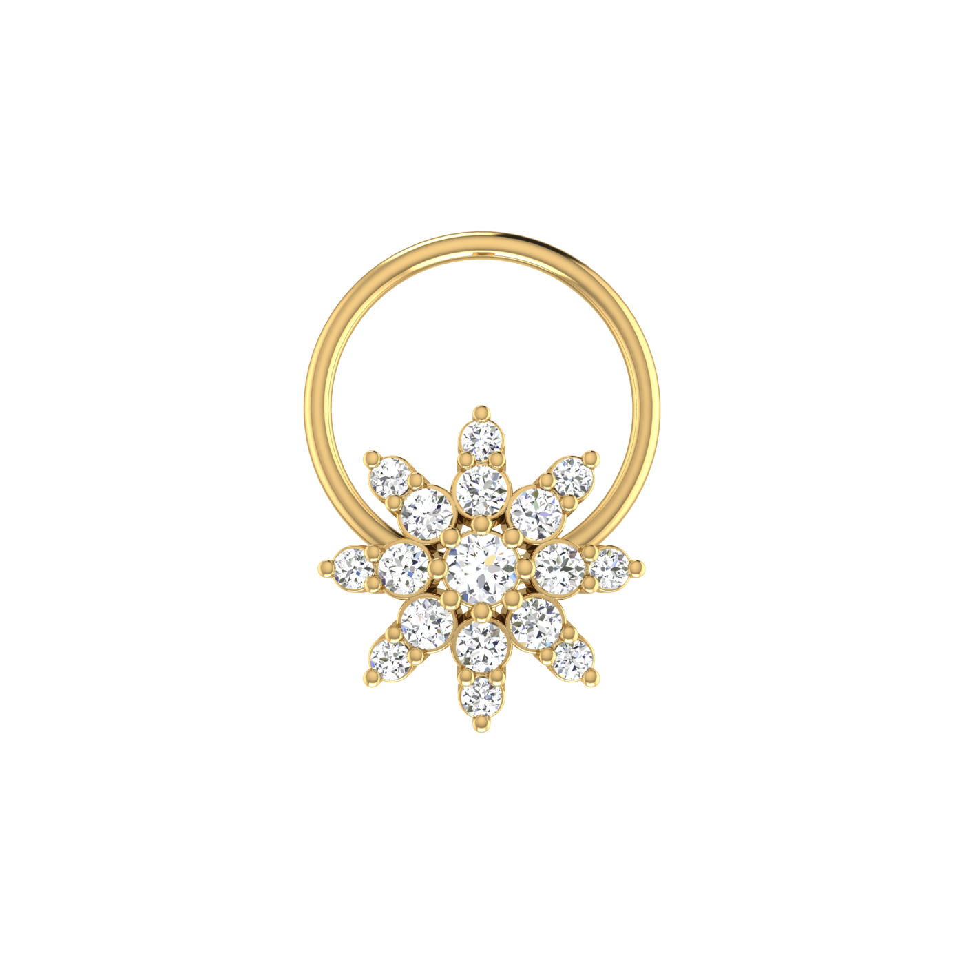0.10 Ct Lab Grown Diamond Starburst Nose Pin