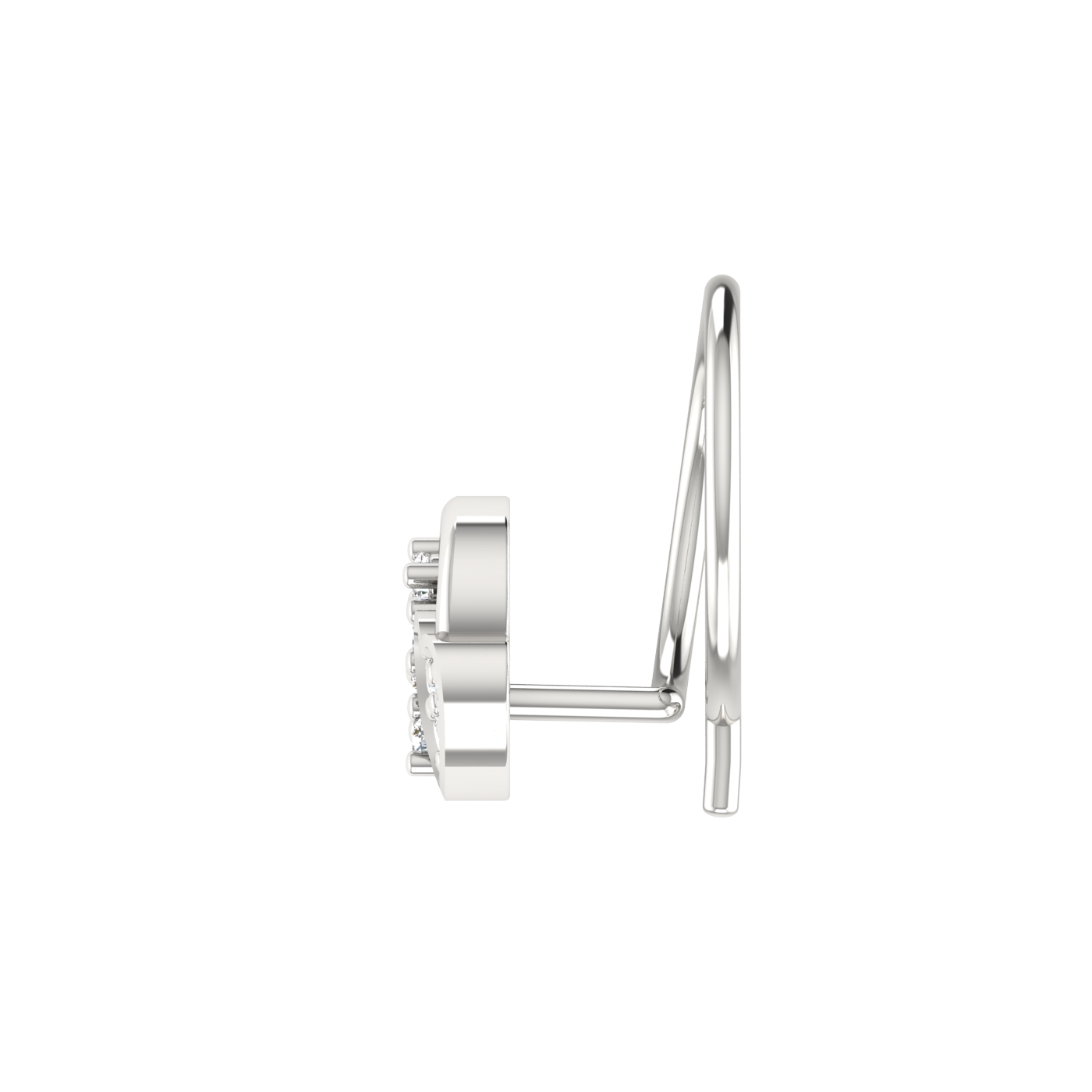 14K Gold Encrusted Twisted Vine Design 0.035ct Natural Diamond Nose Pin