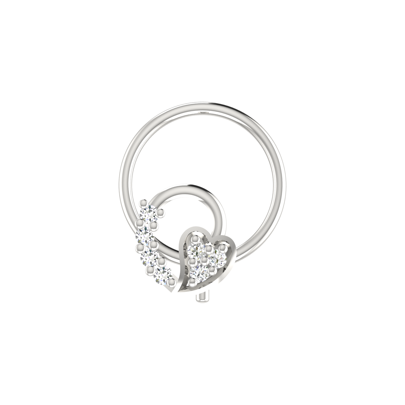 14K Gold Encrusted Twisted Vine Design 0.035ct Natural Diamond Nose Pin