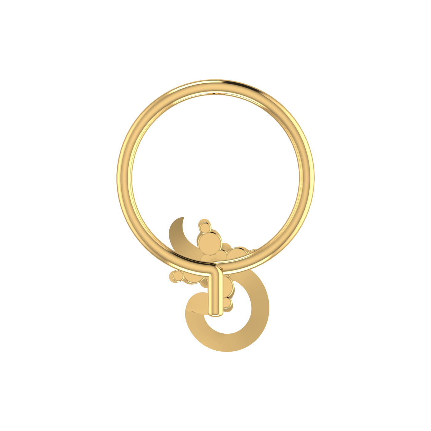 0.03 Carat Lab Grown Diamond Swirl Nose Pin.