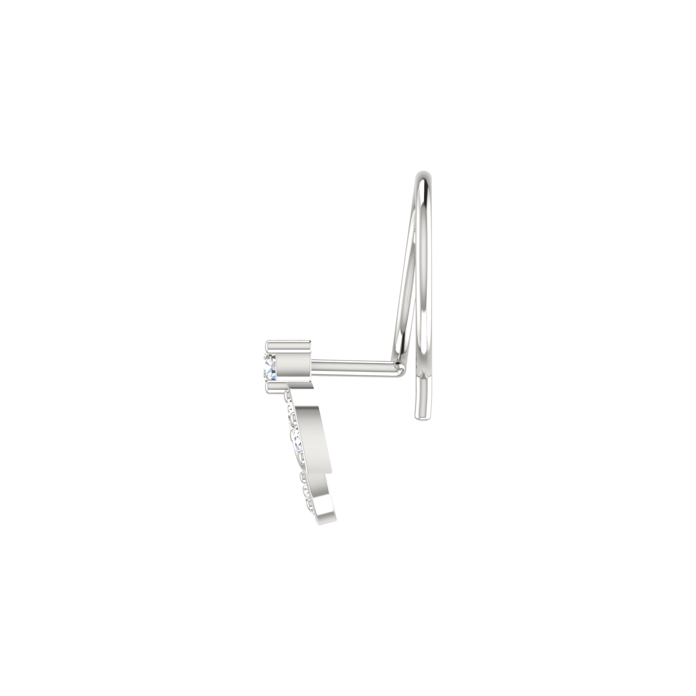 Delicate Floral Bloom 0.08 Ct Lab Grown Nose Pin