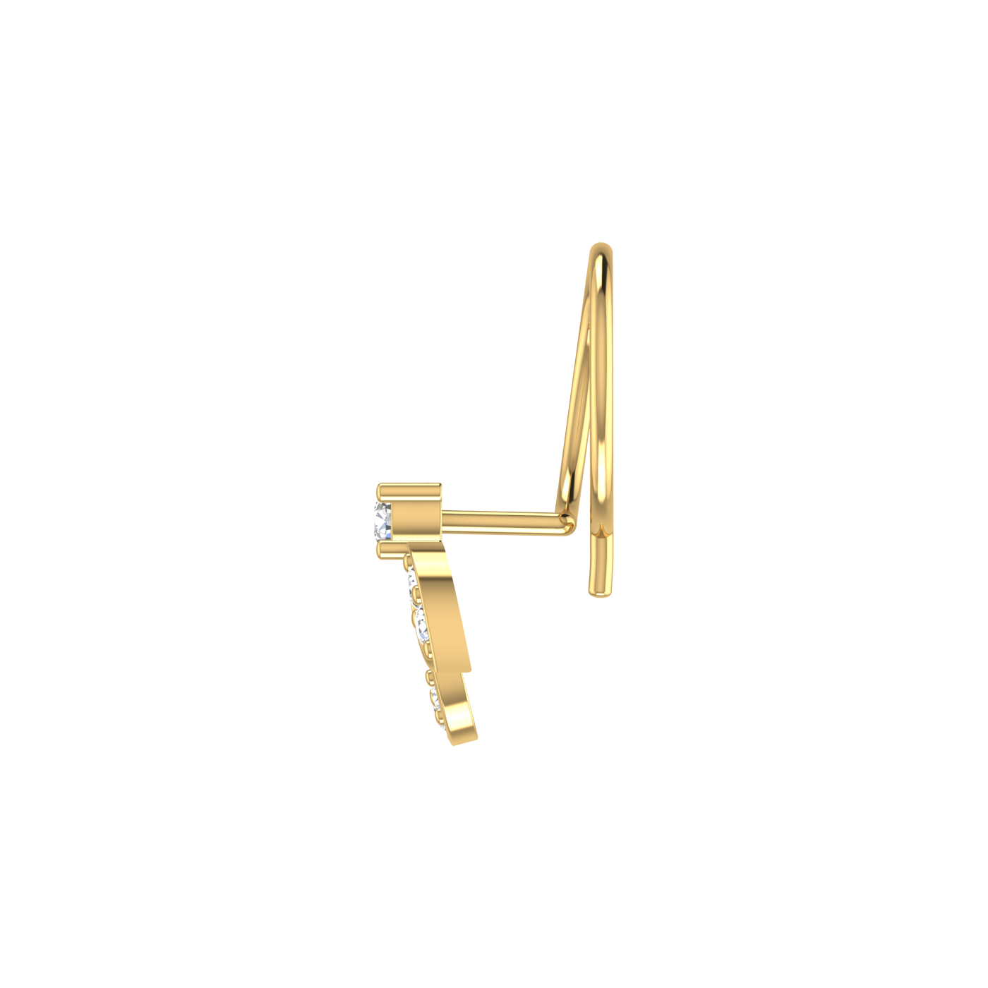 Delicate Floral Bloom 0.08 Ct Lab Grown Nose Pin