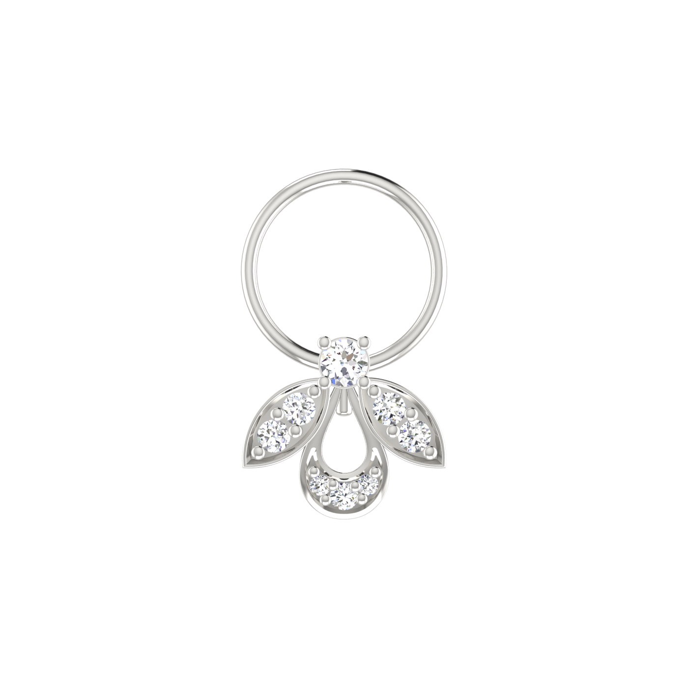 Delicate Floral Bloom 0.08 Ct Lab Grown Nose Pin