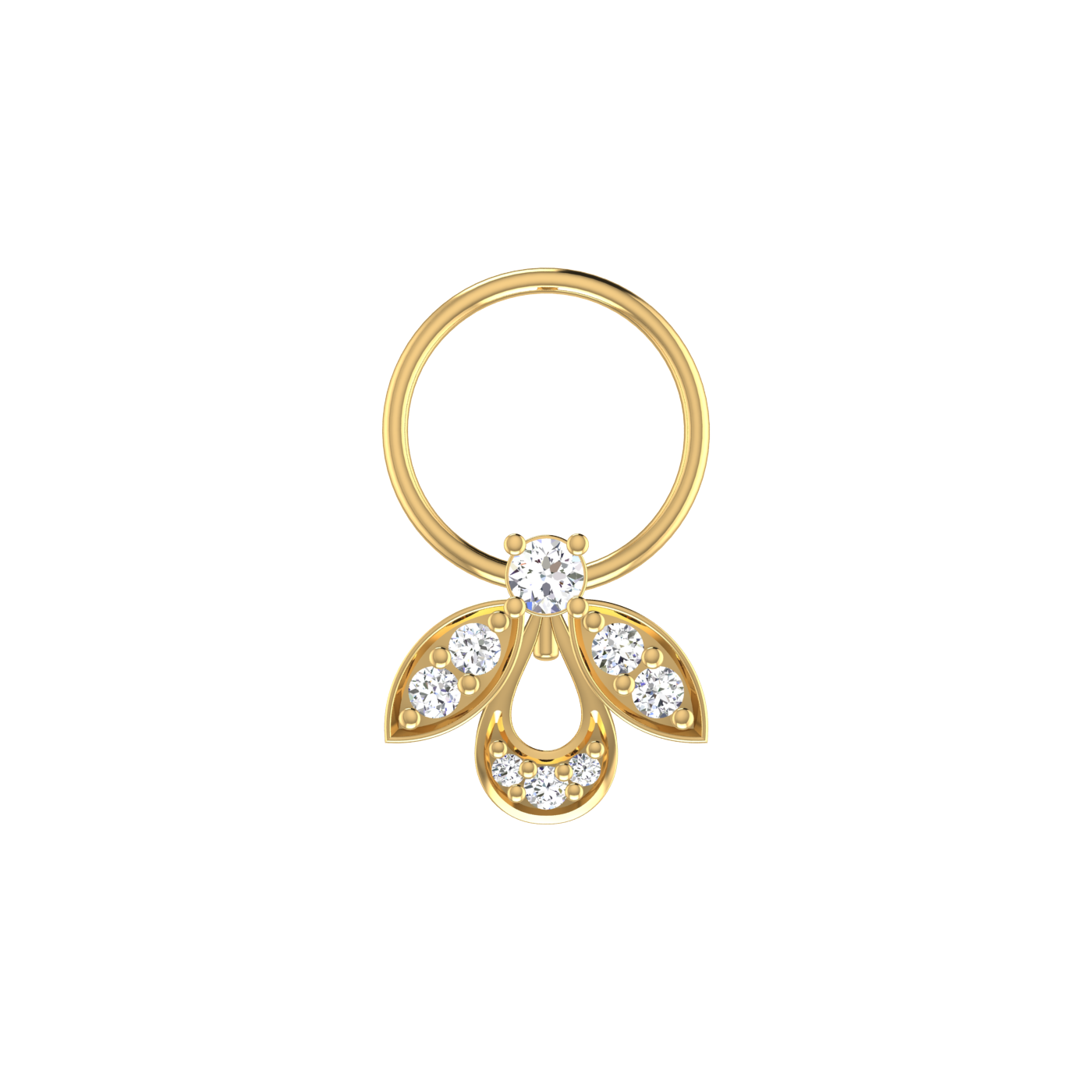 Delicate Floral Bloom 0.08 Ct Lab Grown Nose Pin