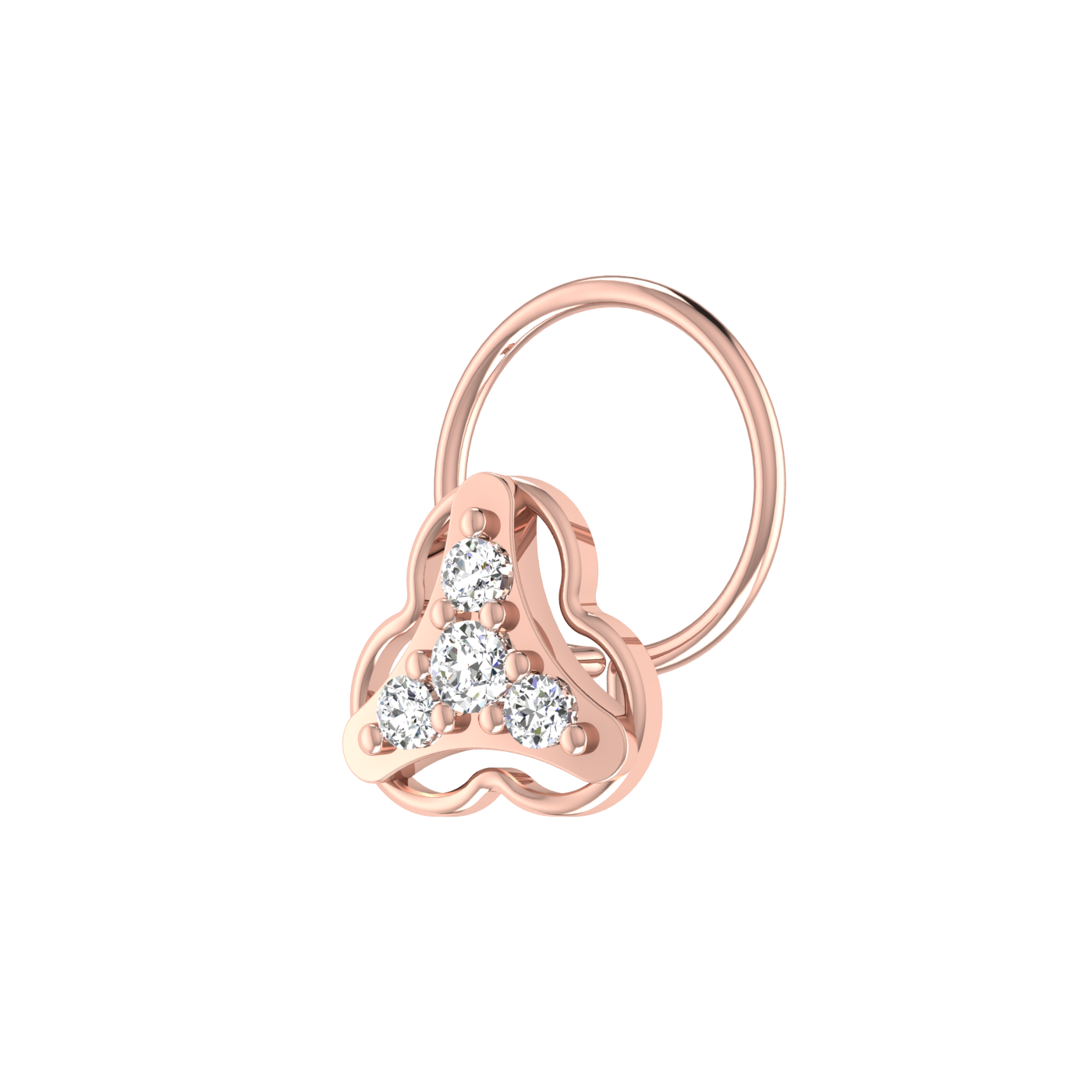 Minimal Triangle Spark – 0.08 Ct Lab Grown Diamond Nose Pin