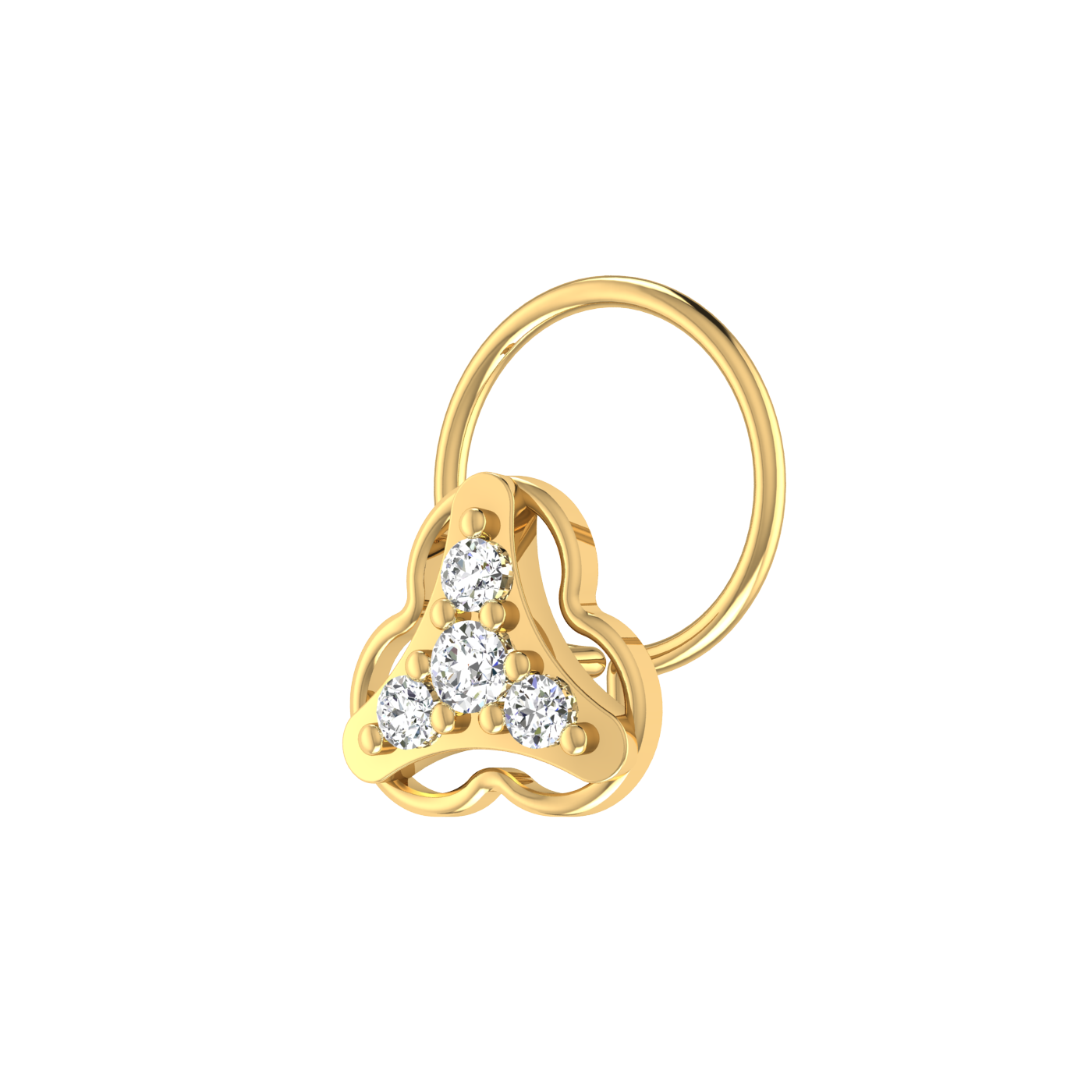 Minimal Triangle Spark – 0.08 Ct Lab Grown Diamond Nose Pin